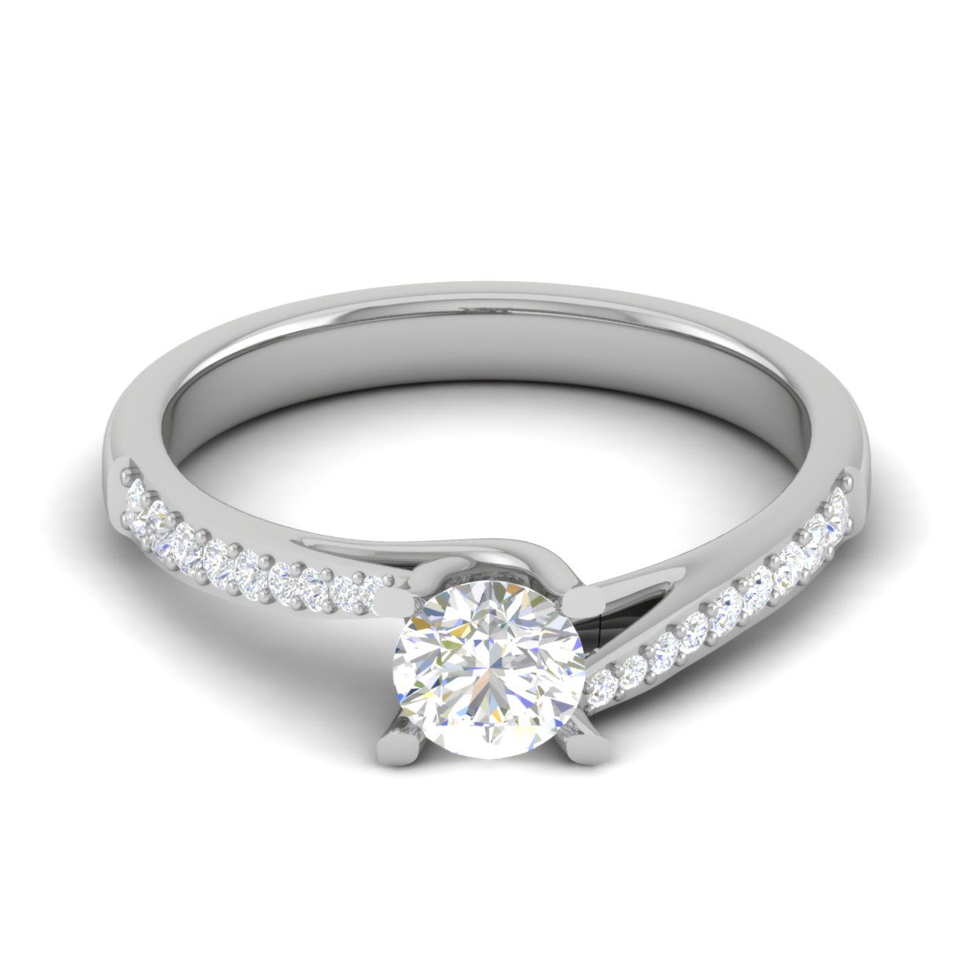 Bypass Engagement Ring in Sterling Silver