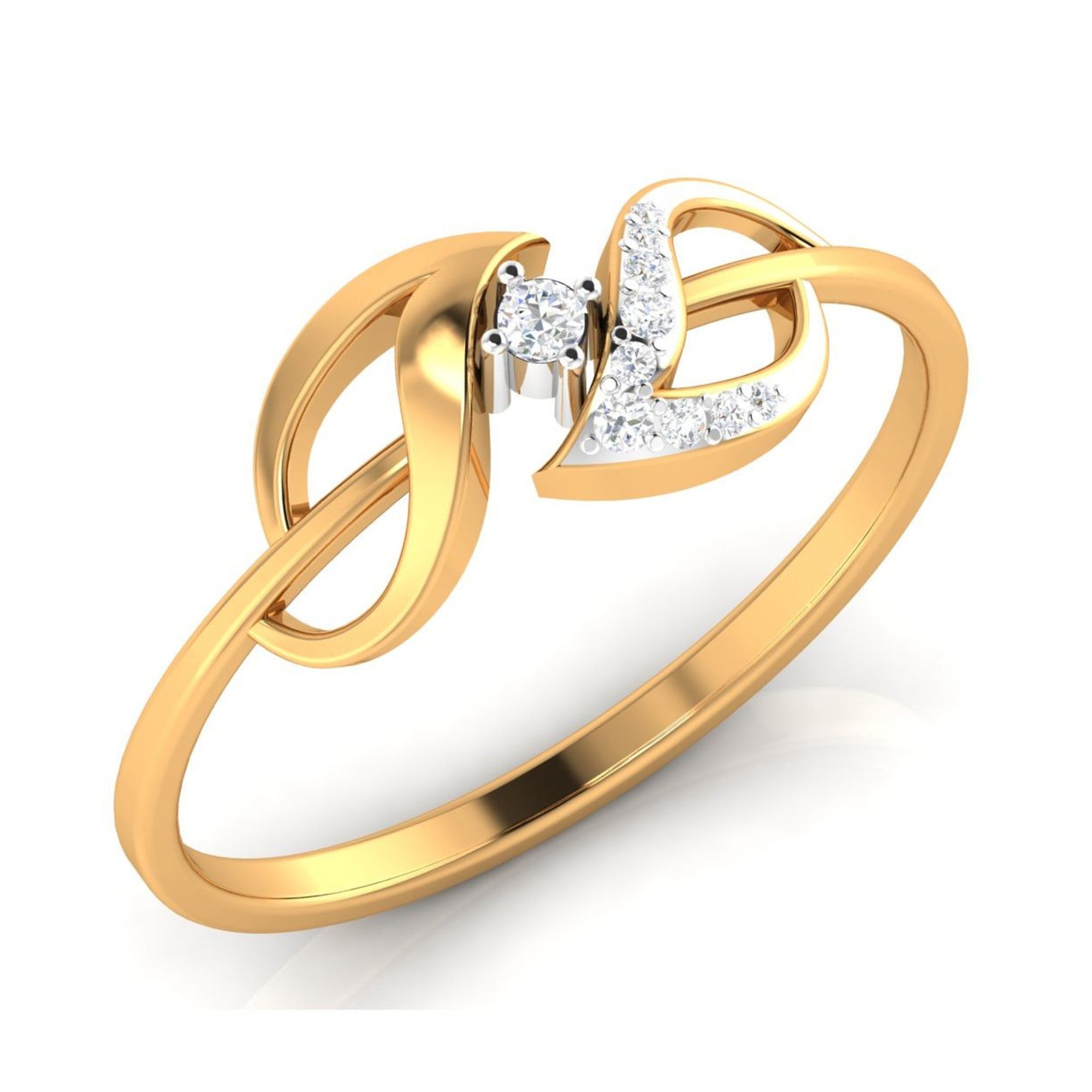Wave Design Ring in Gold Plating