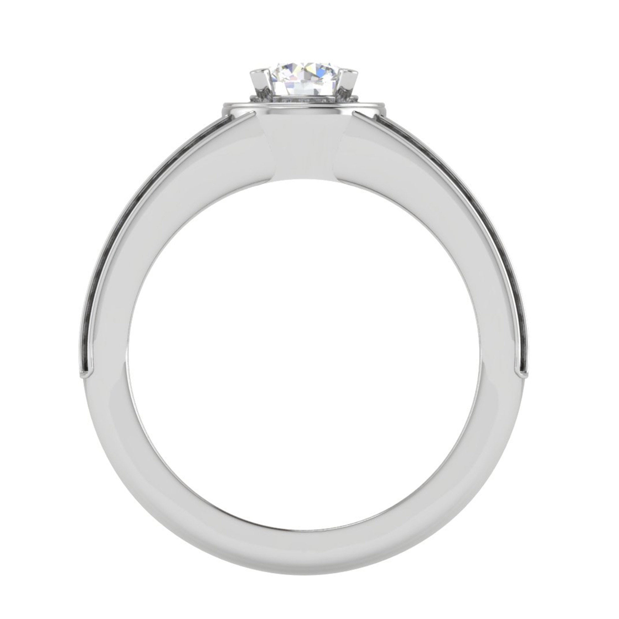 Sterling Silver Diamond Halo Ring