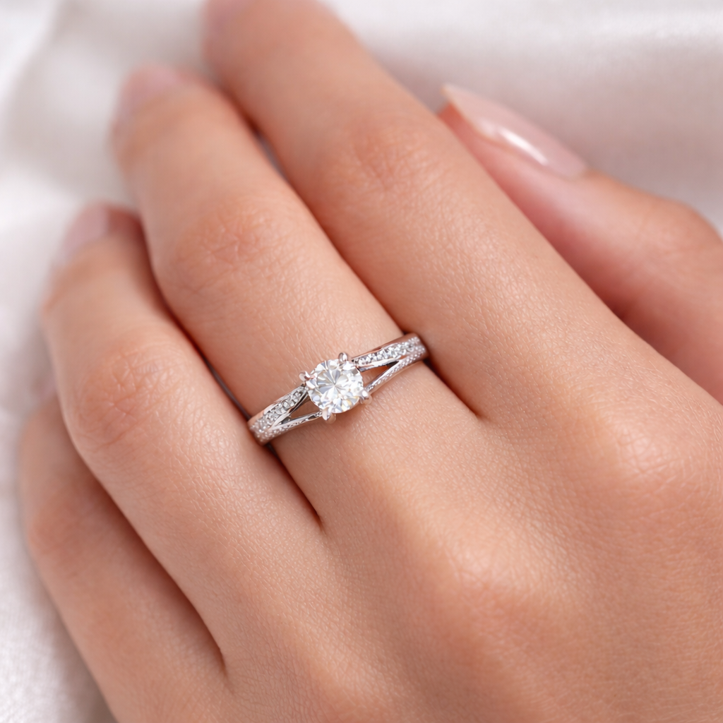 925 Silver Split Shank Ring