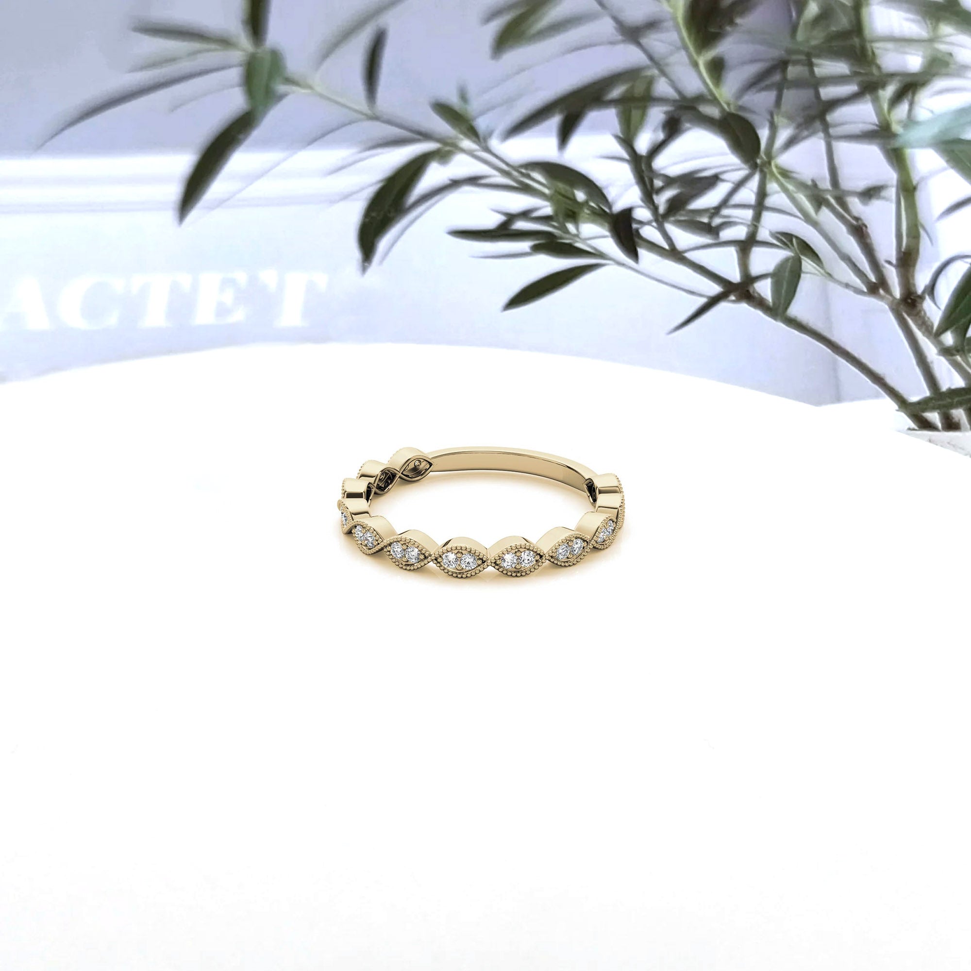 Yellow Gold Silver Certified Lab Grown Adjustable Pristine River Flow Ring For Woman