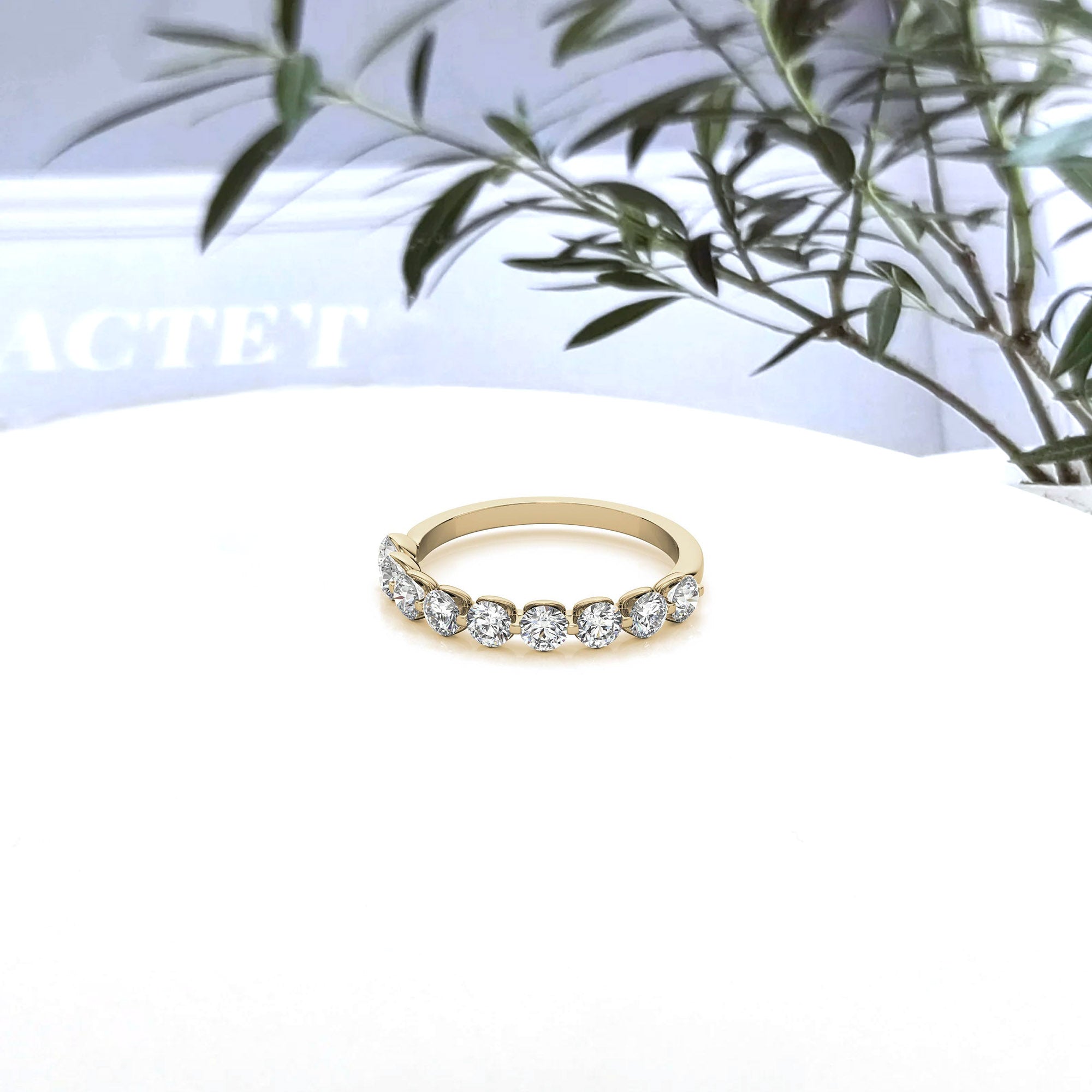 Sterling Silver Graceful Adjustable Round Cut Diamond Yellow Gold Ring For Women