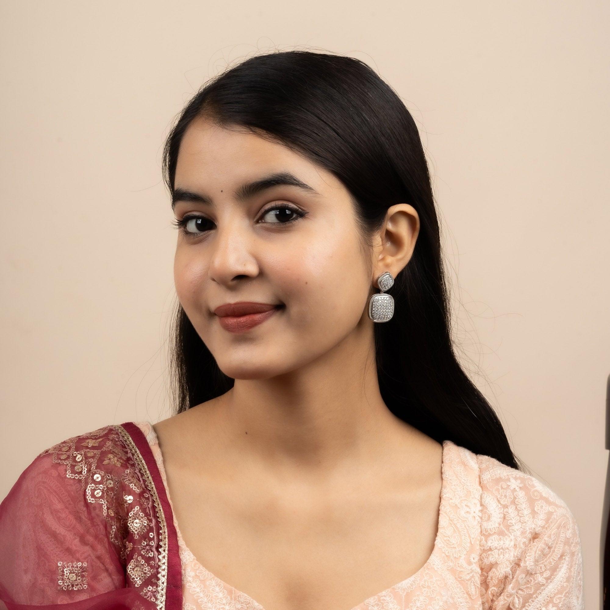 Vintage Cushion Drop Earrings
