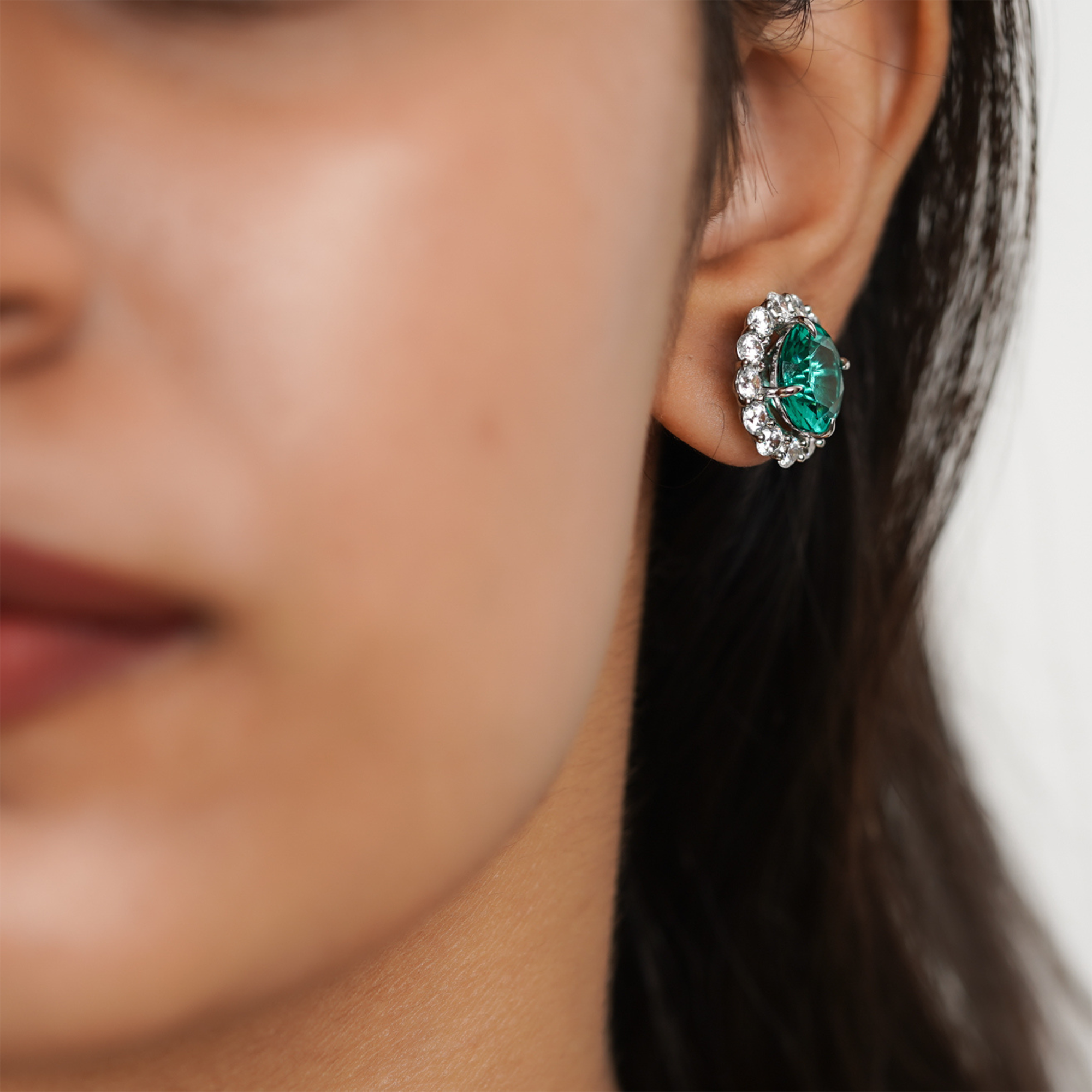 Aqua Spark Stud Earrings