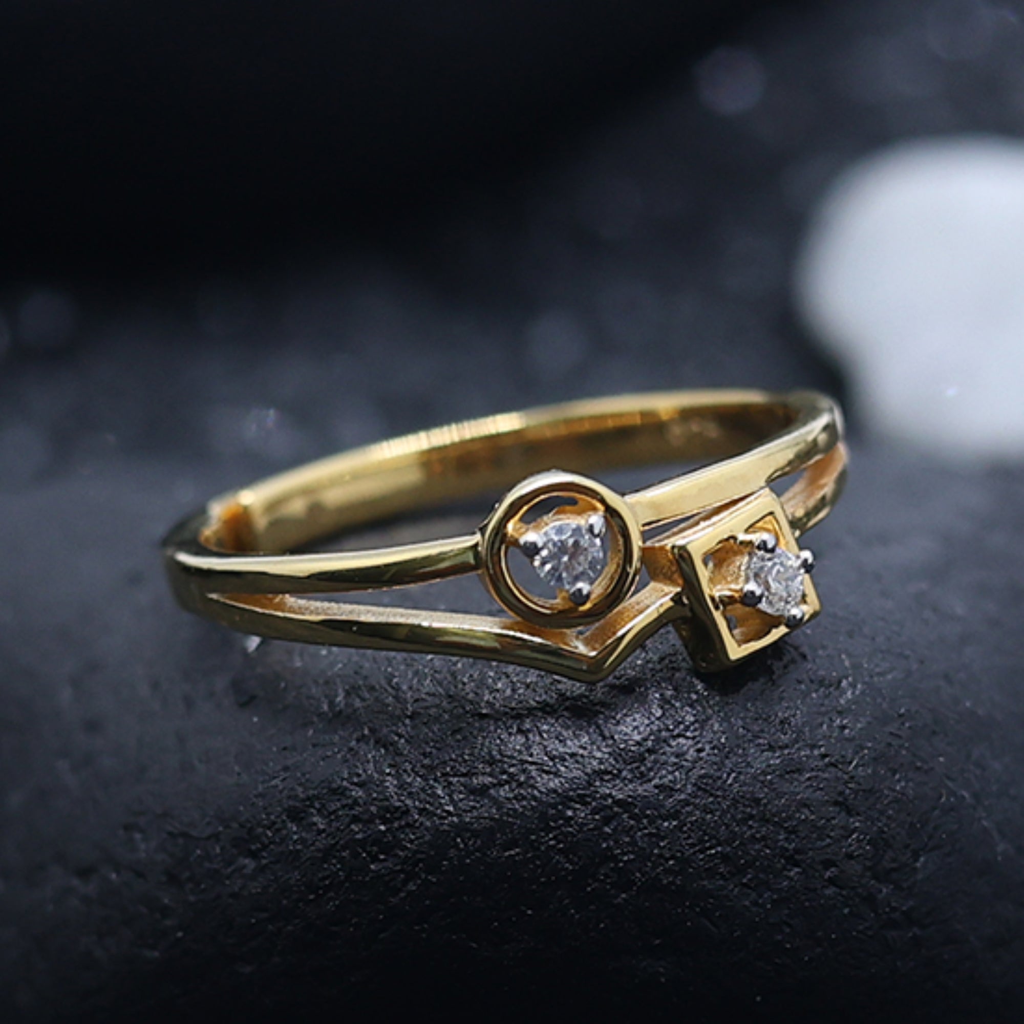Modern Dual Stone Ring