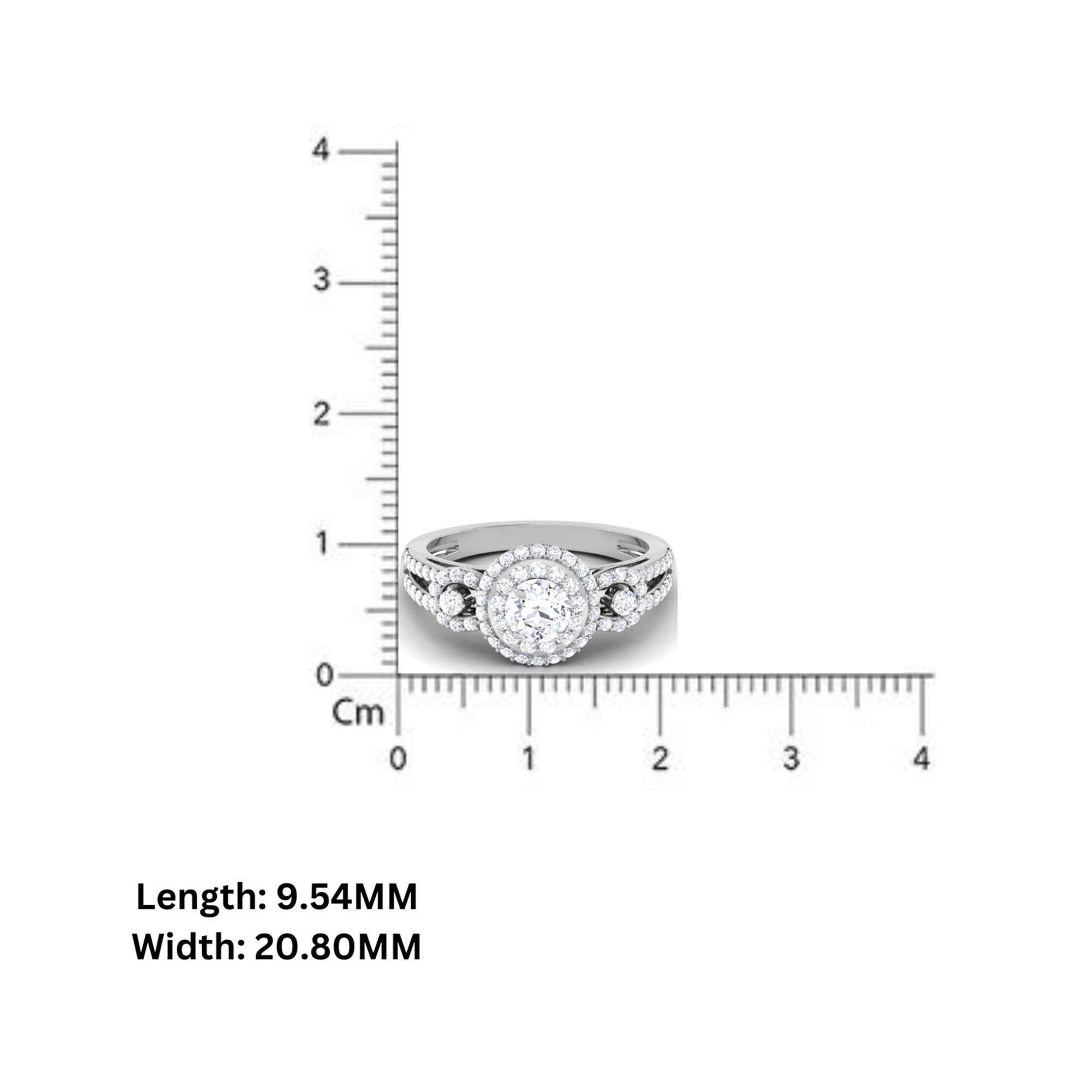Double Halo Sparkling Bridal Ring