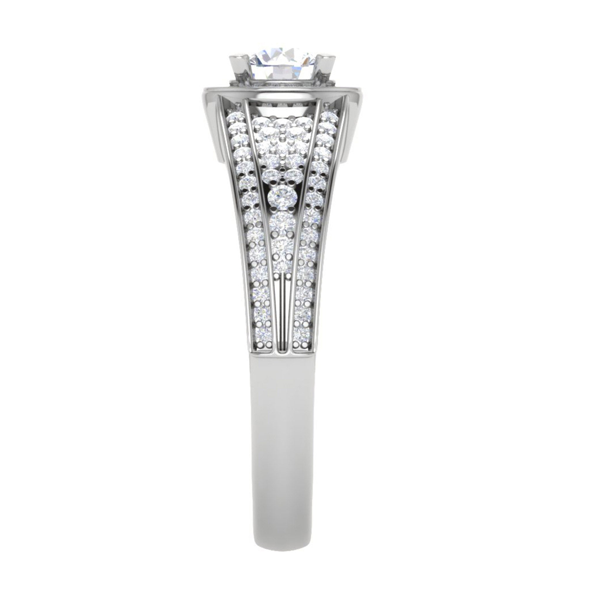 Sterling Silver Diamond Halo Ring