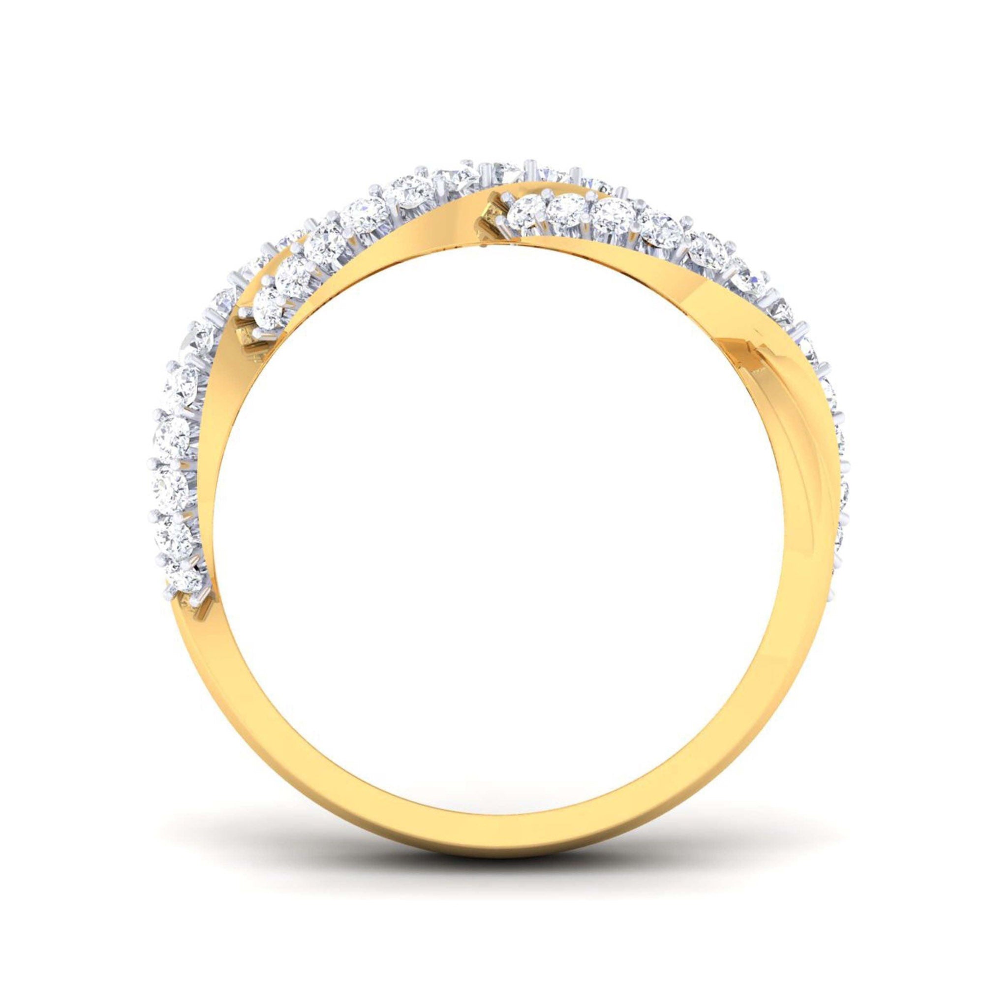 Crossover Diamond Silver Band