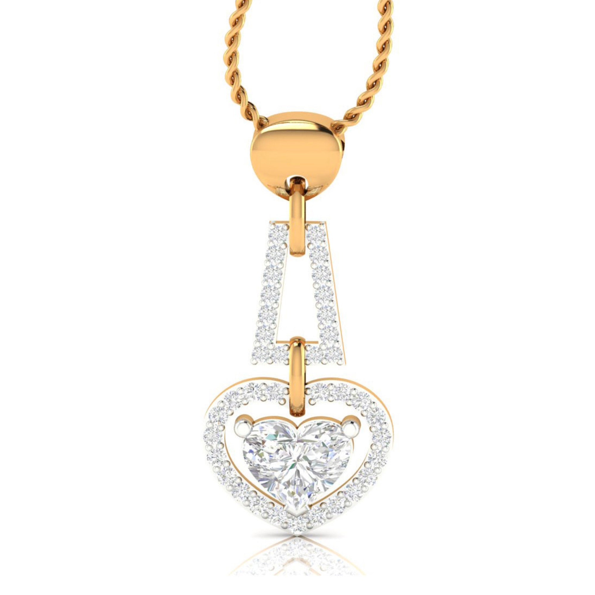 Gold Plated Dual Heart Pendant