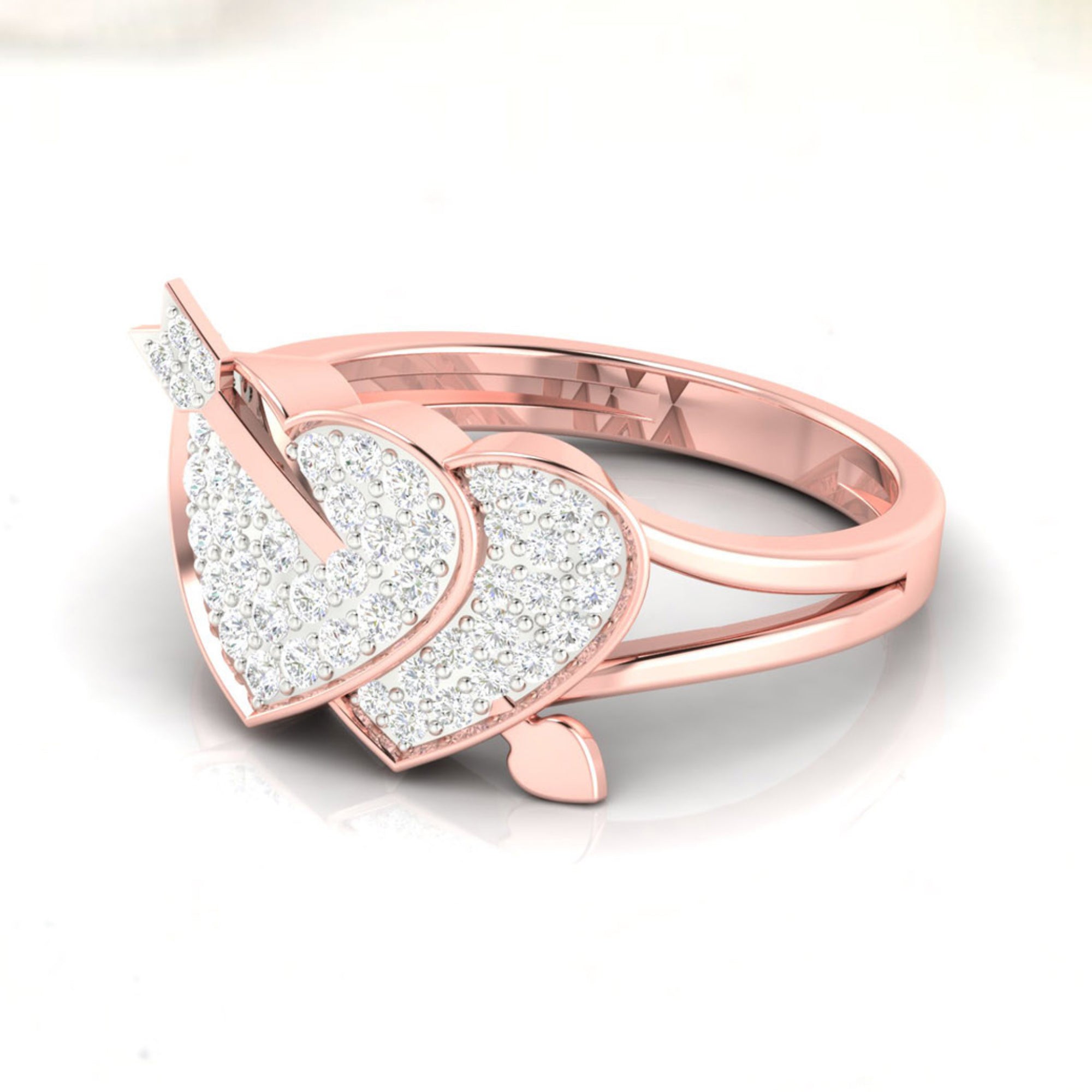 Cupid Love Double Heart Ring