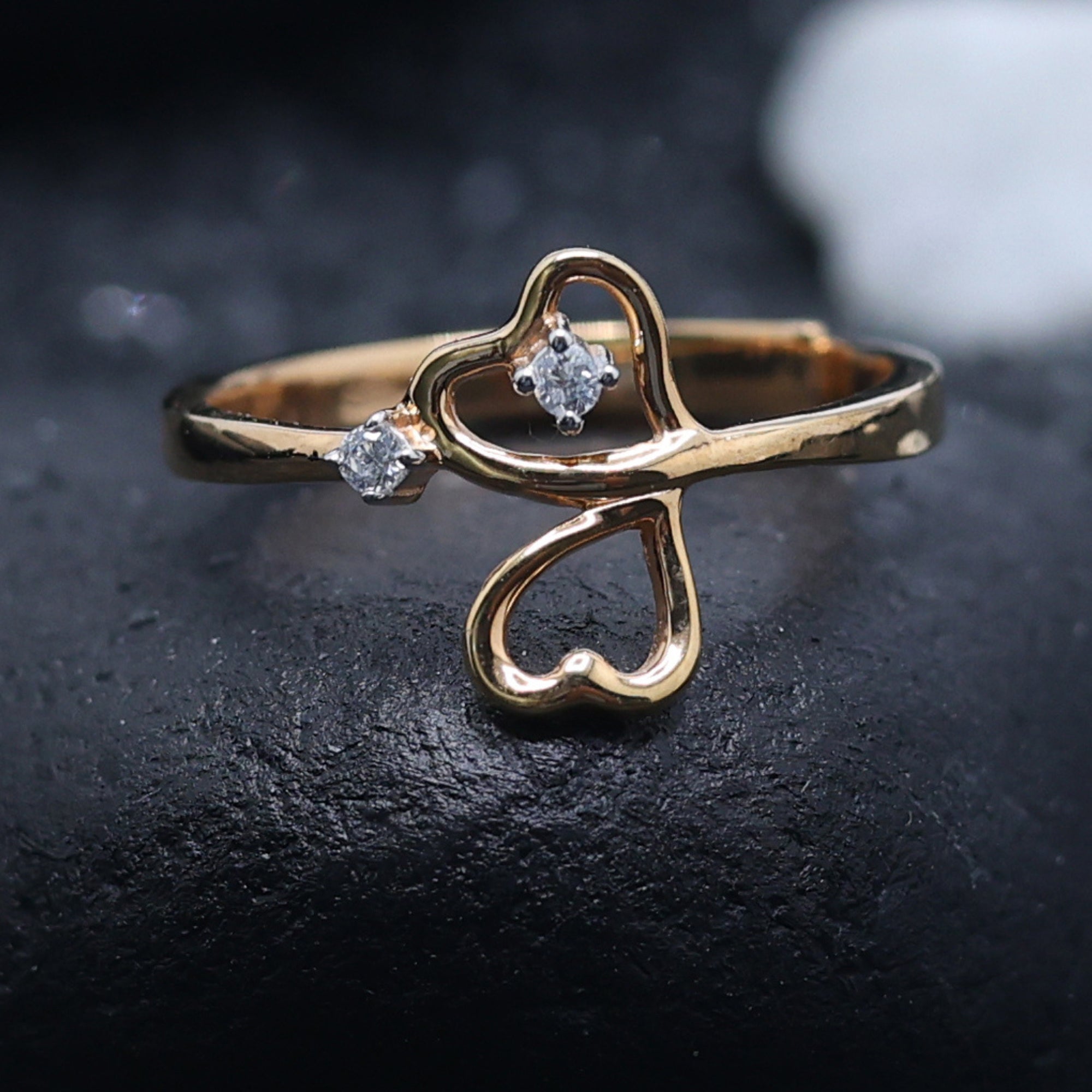 Gold Plated Double Heart Ring