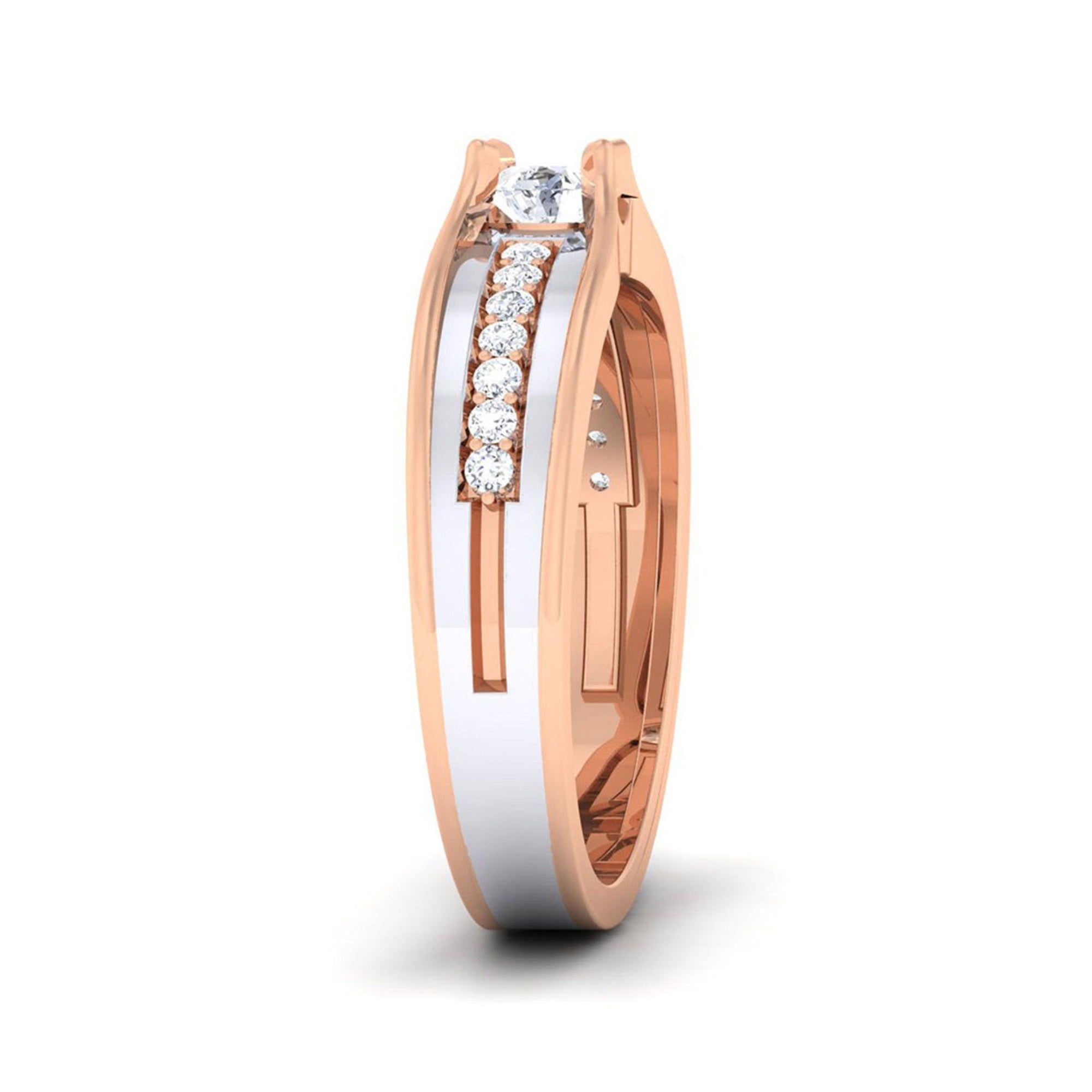 Elegant Pave Dual Tone Band