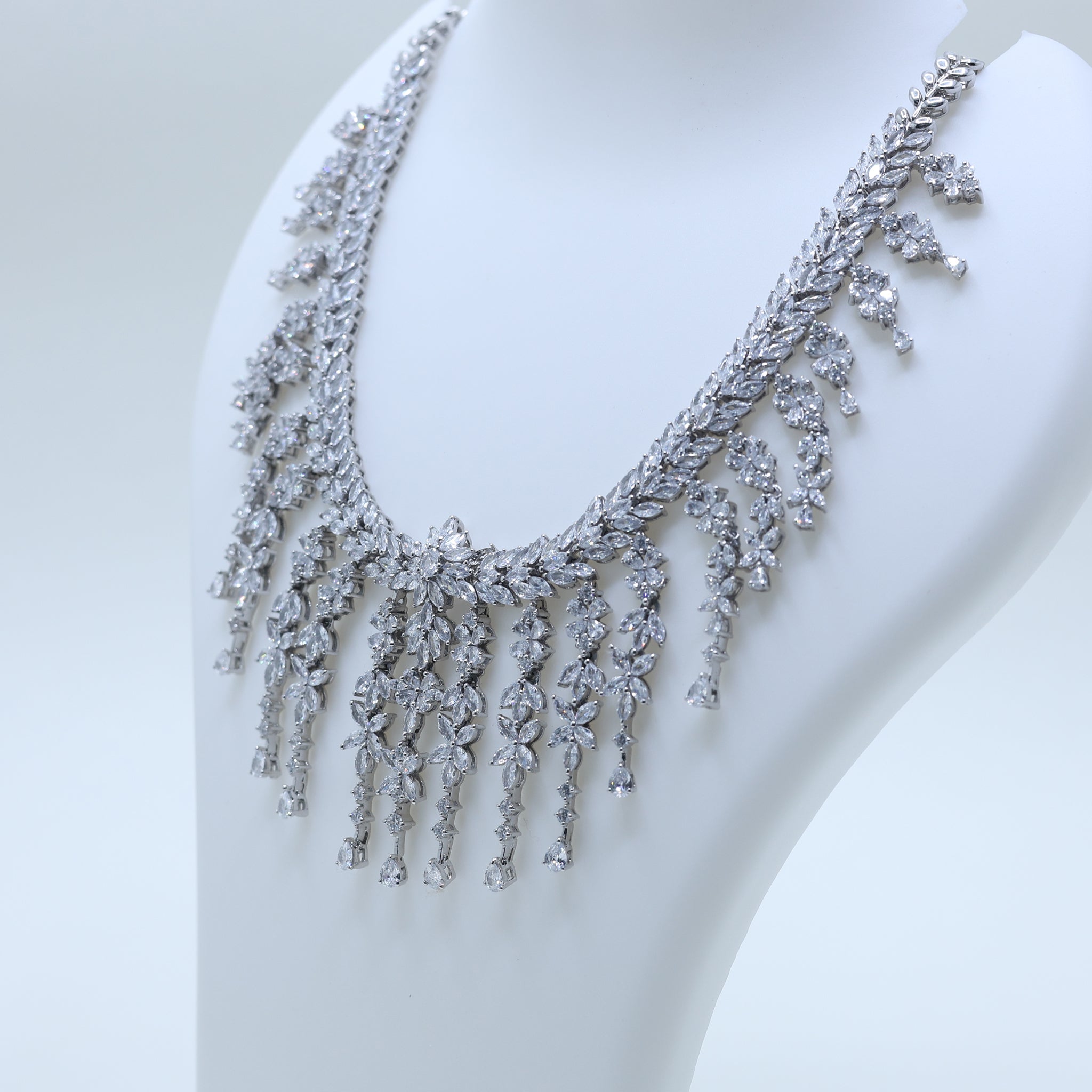 Royal Cascade American Diamond Necklace