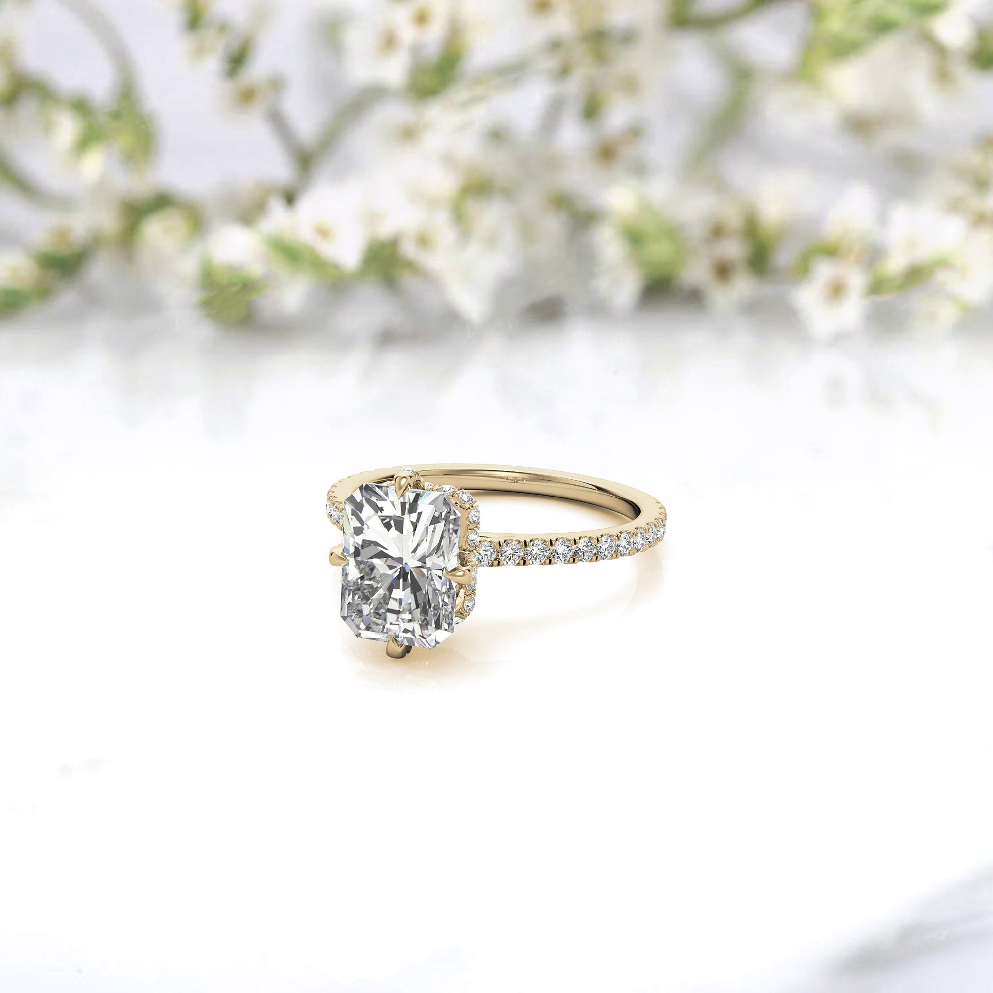 Sterling Silver Radiant-Cut Center Stone Adjustable  Engagement  Yellow Gold Ring Perfect for   Special Occasions