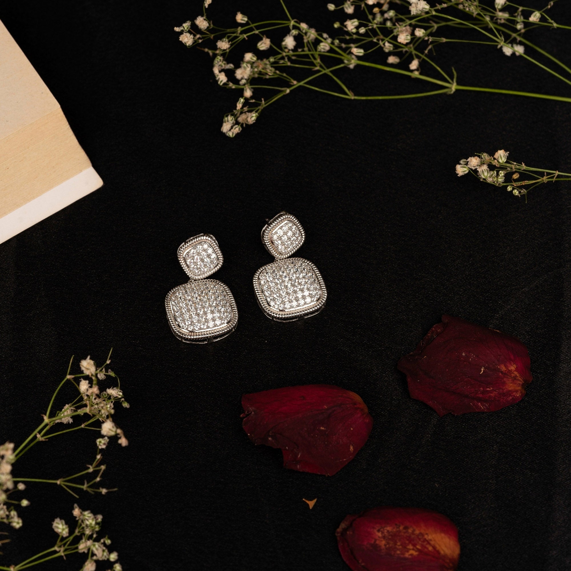 Vintage Cushion Drop Earrings