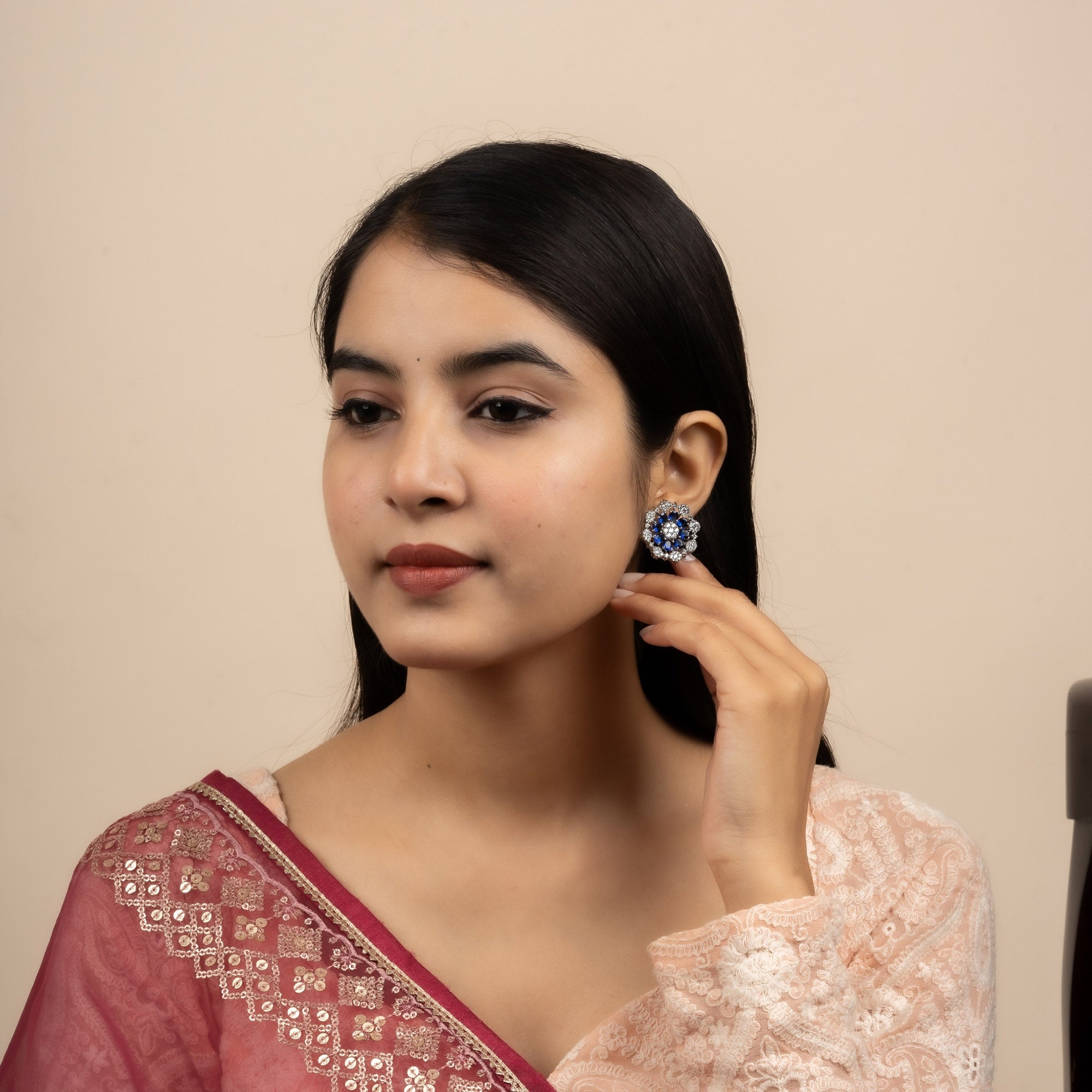 Royal Bloom Sapphire Studs Earring