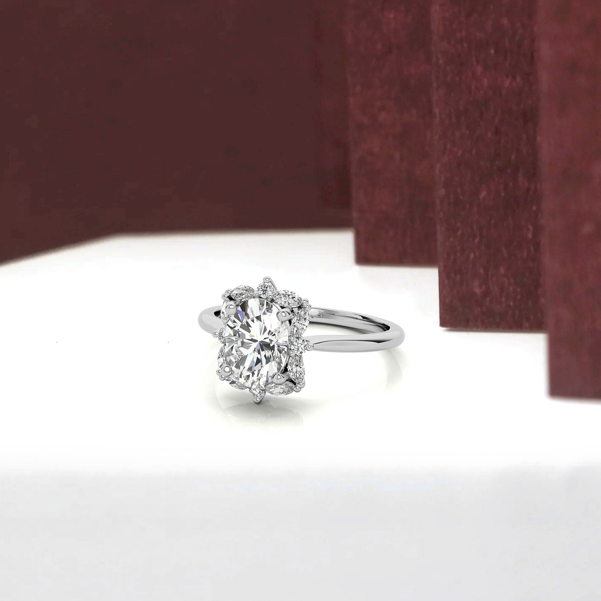 Silver Radiant Halo Ring