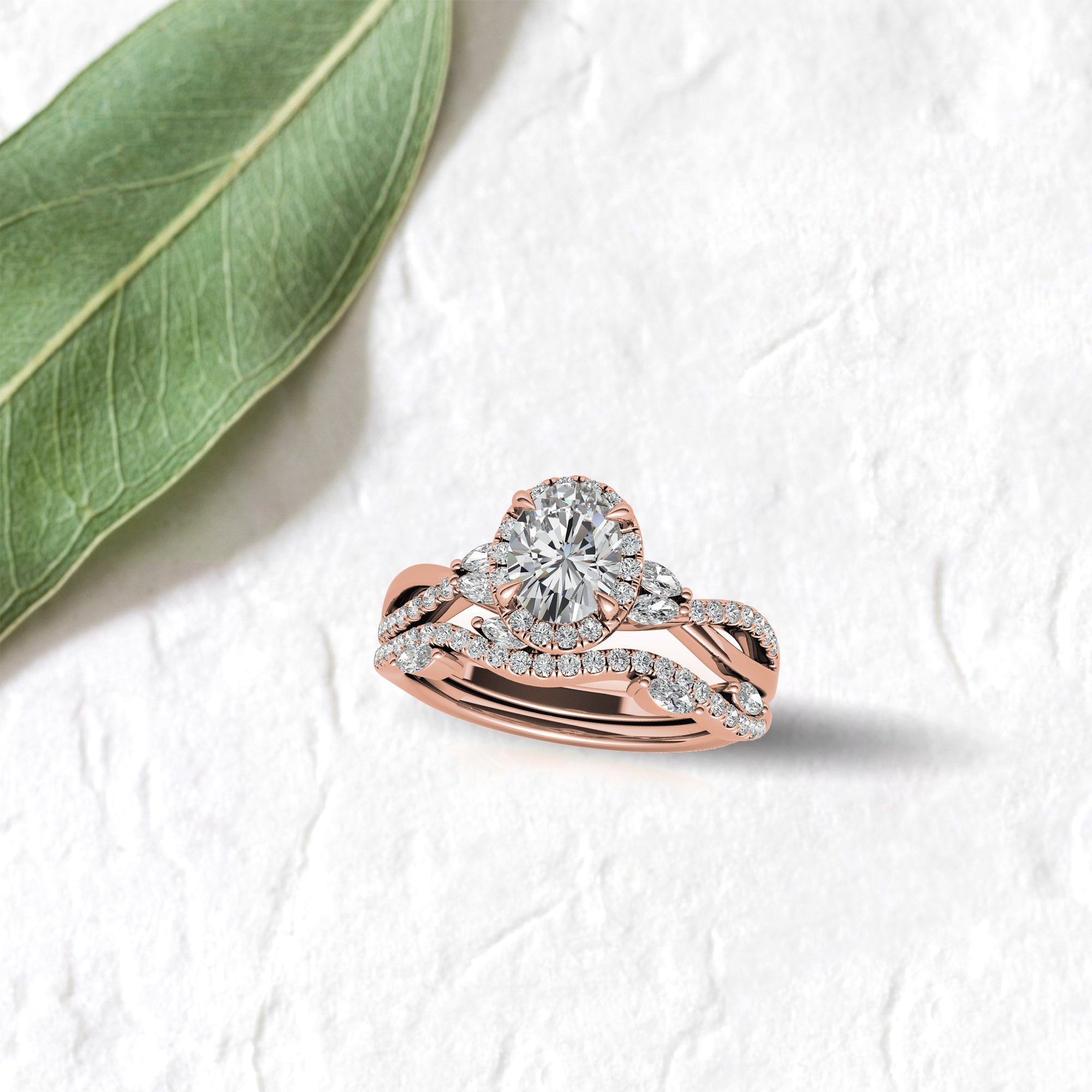 Silver Twist Halo Stack Ring