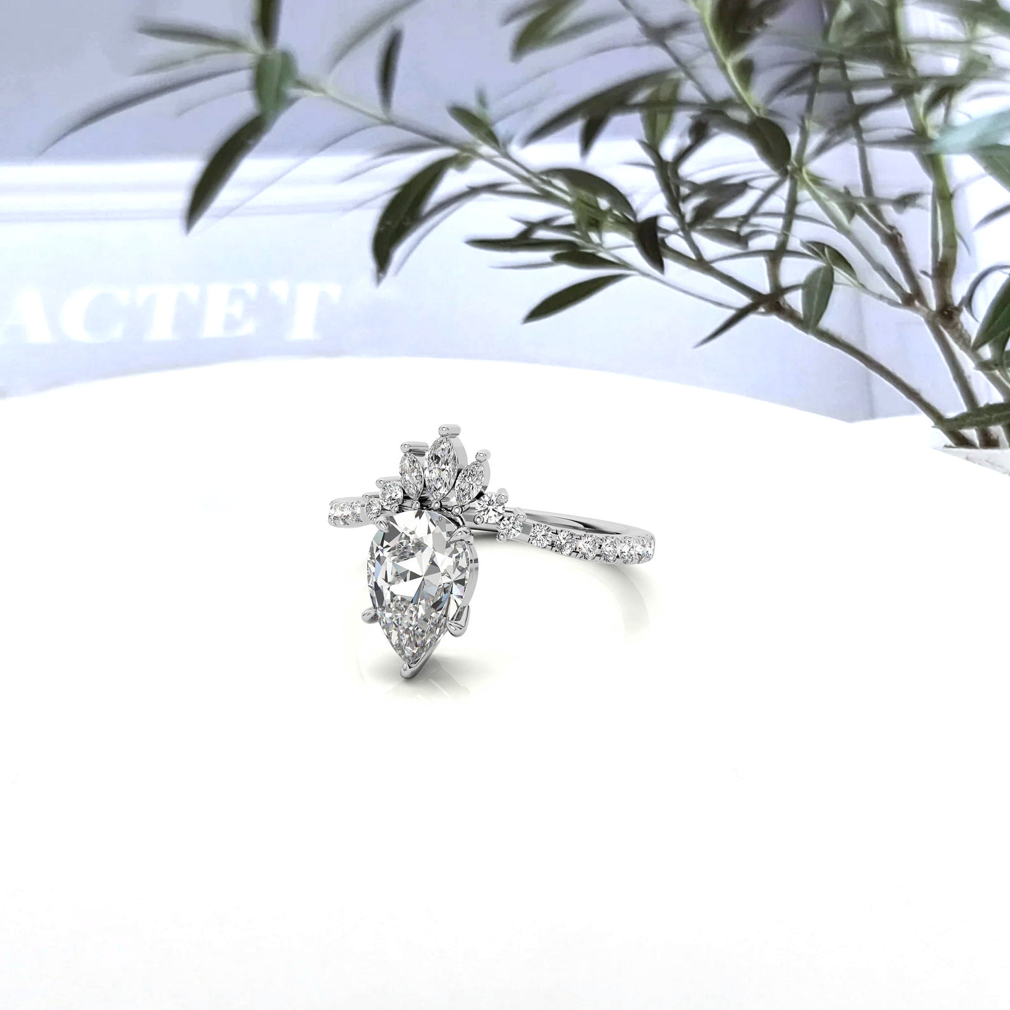 Silver Radiant Crown Sparkle Ring