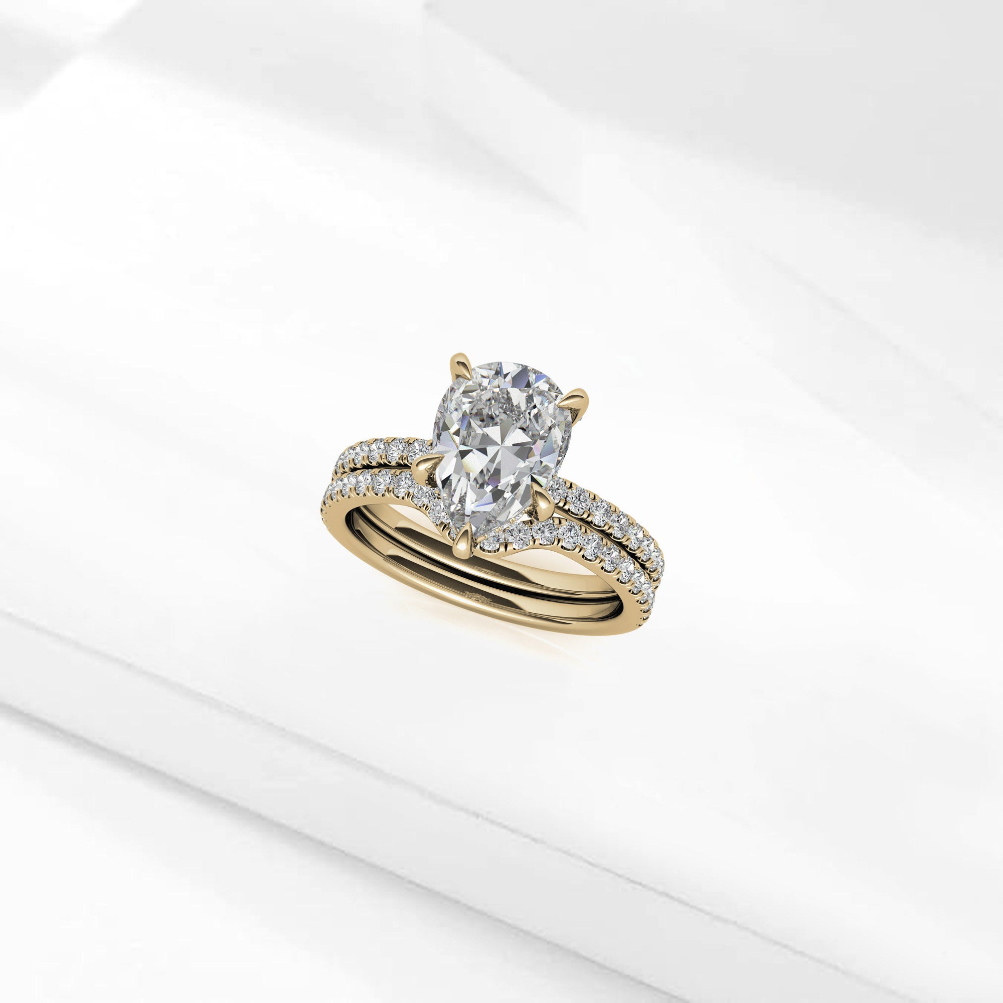 Silver Radiant Teardrop Stackable Ring