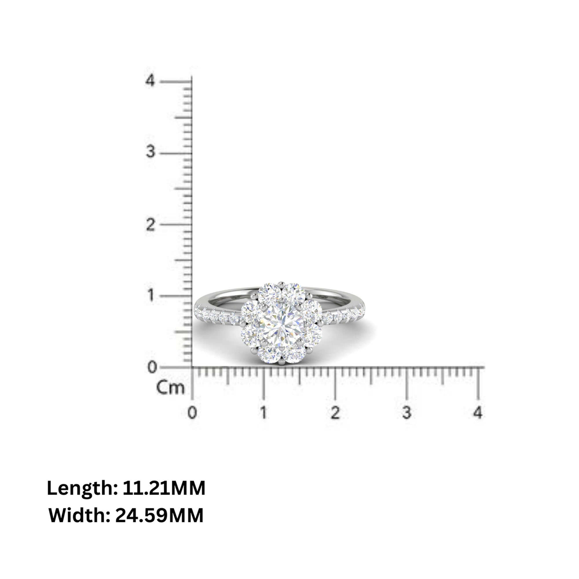Classic Floral Halo Diamond Ring