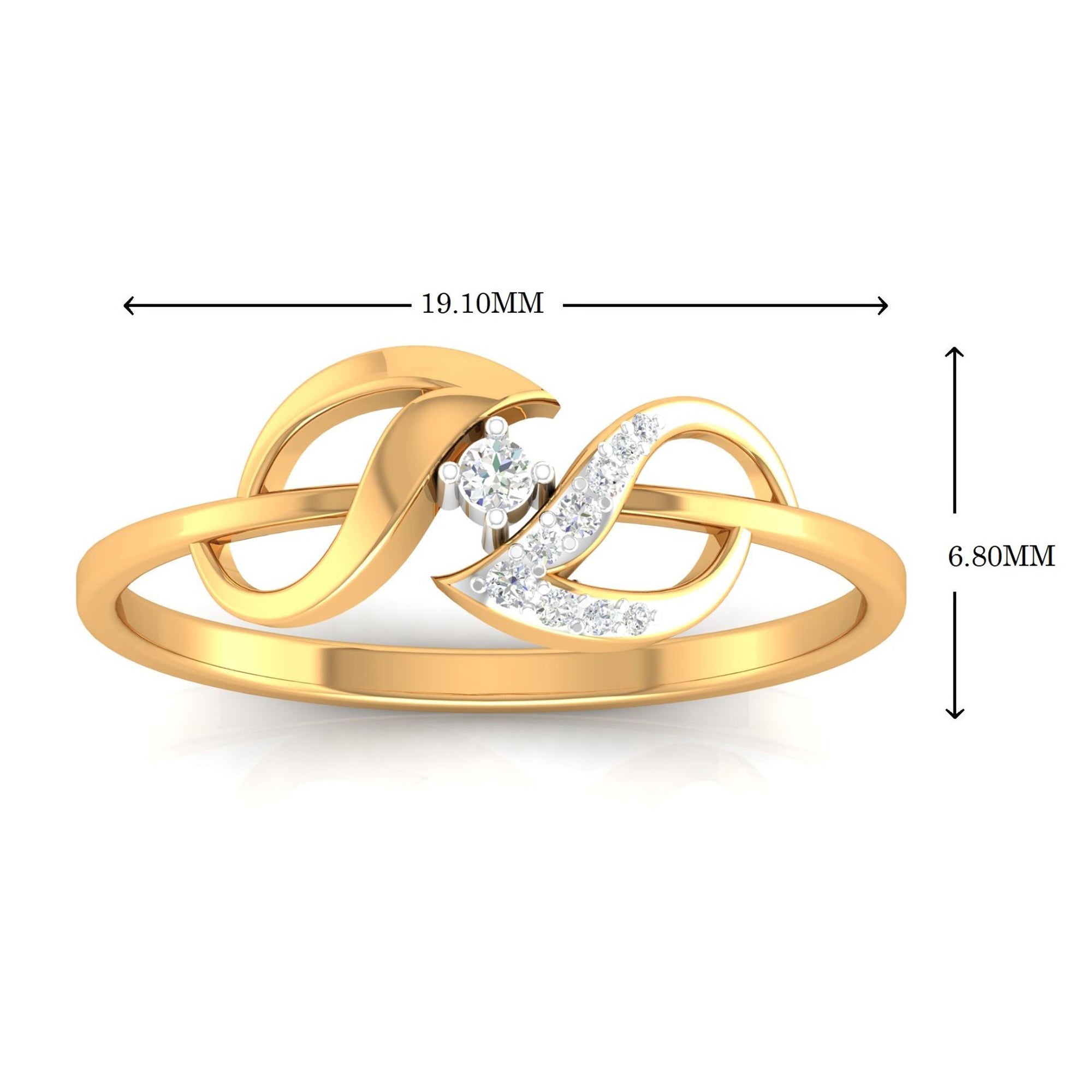 Wave Design Ring in Gold Plating