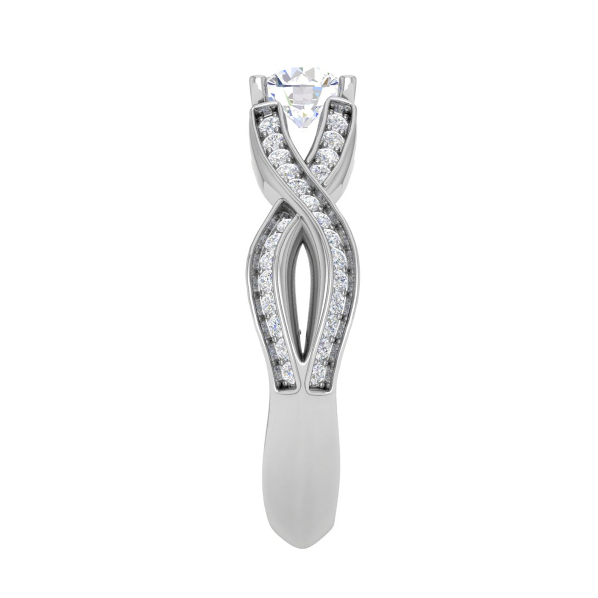 White Gold Plating Crisscross Ring