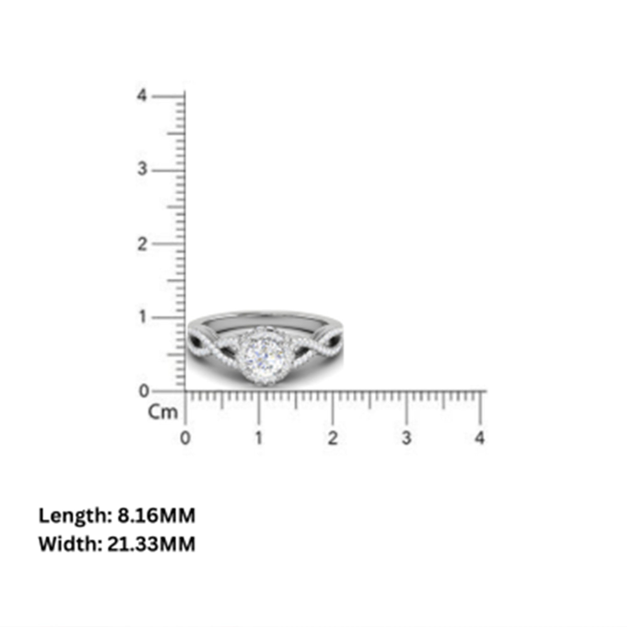 White Gold Plated Crossover Halo Ring