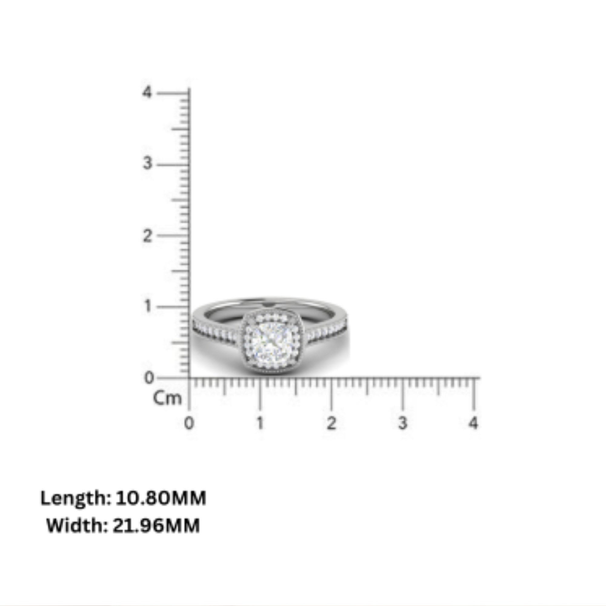 Cushion Halo Milgrain Silver Ring