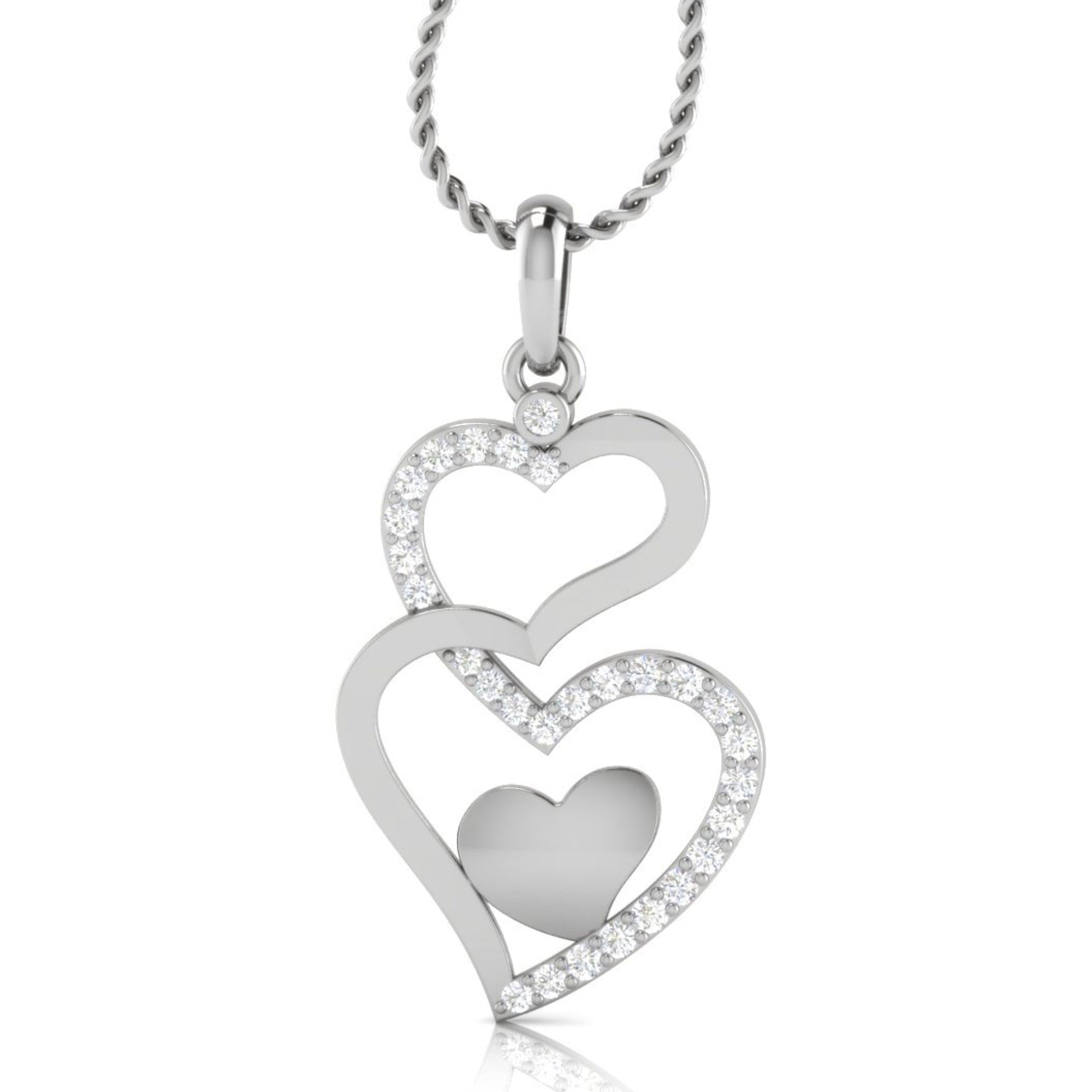 Triple Heart Diamond Pendant