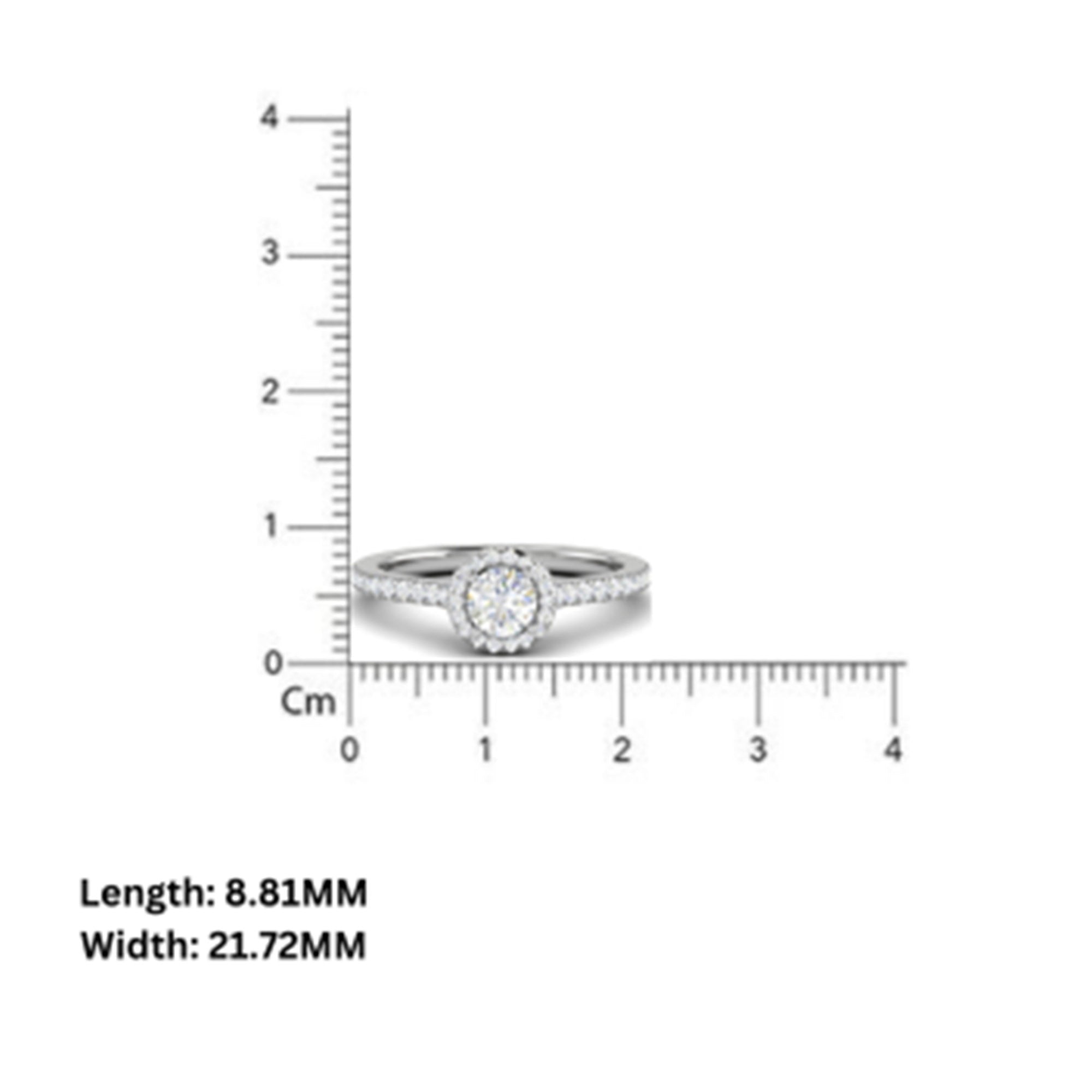Adjustable Solitaire Halo Diamond Ring