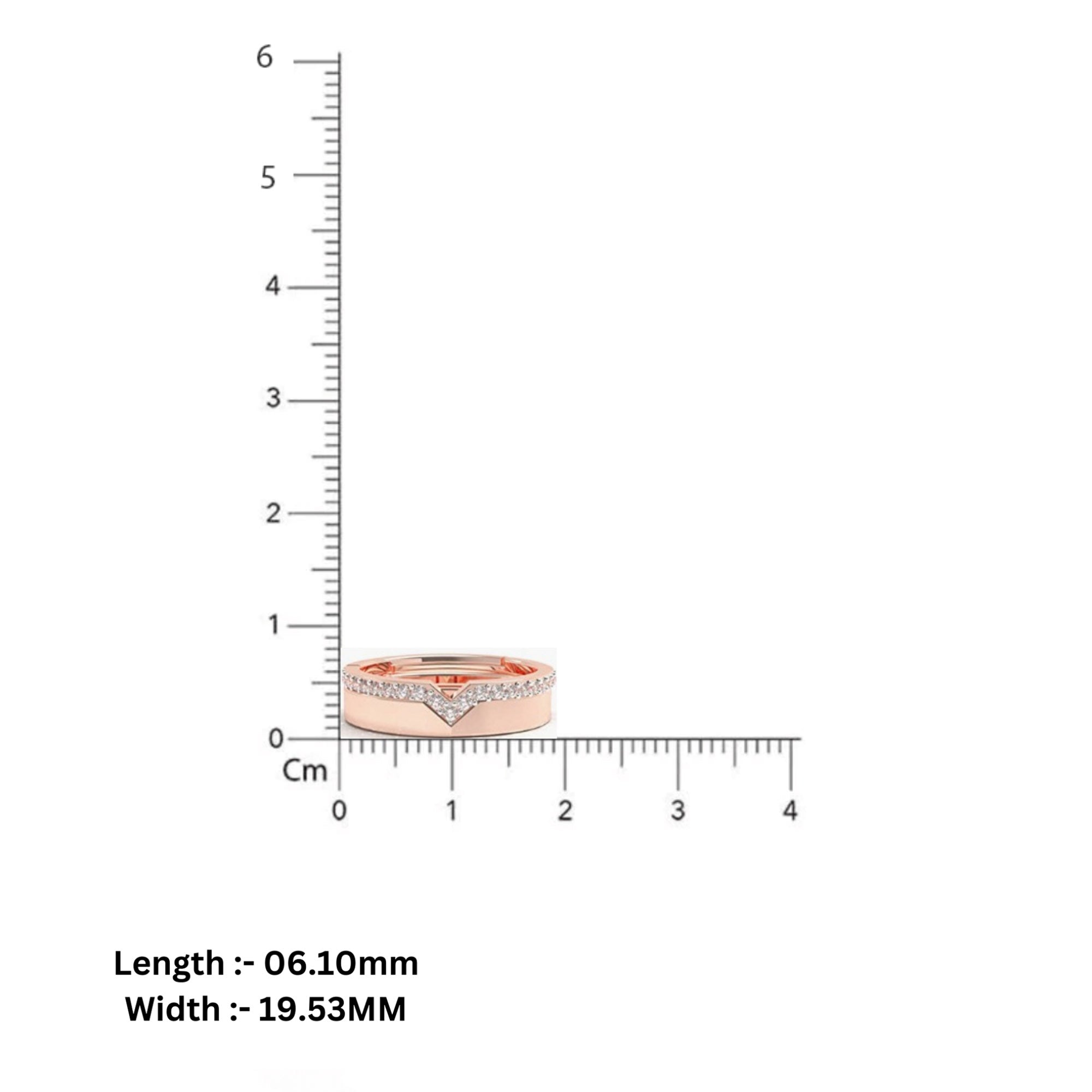 V Shaped Rose Gold Couple Ring