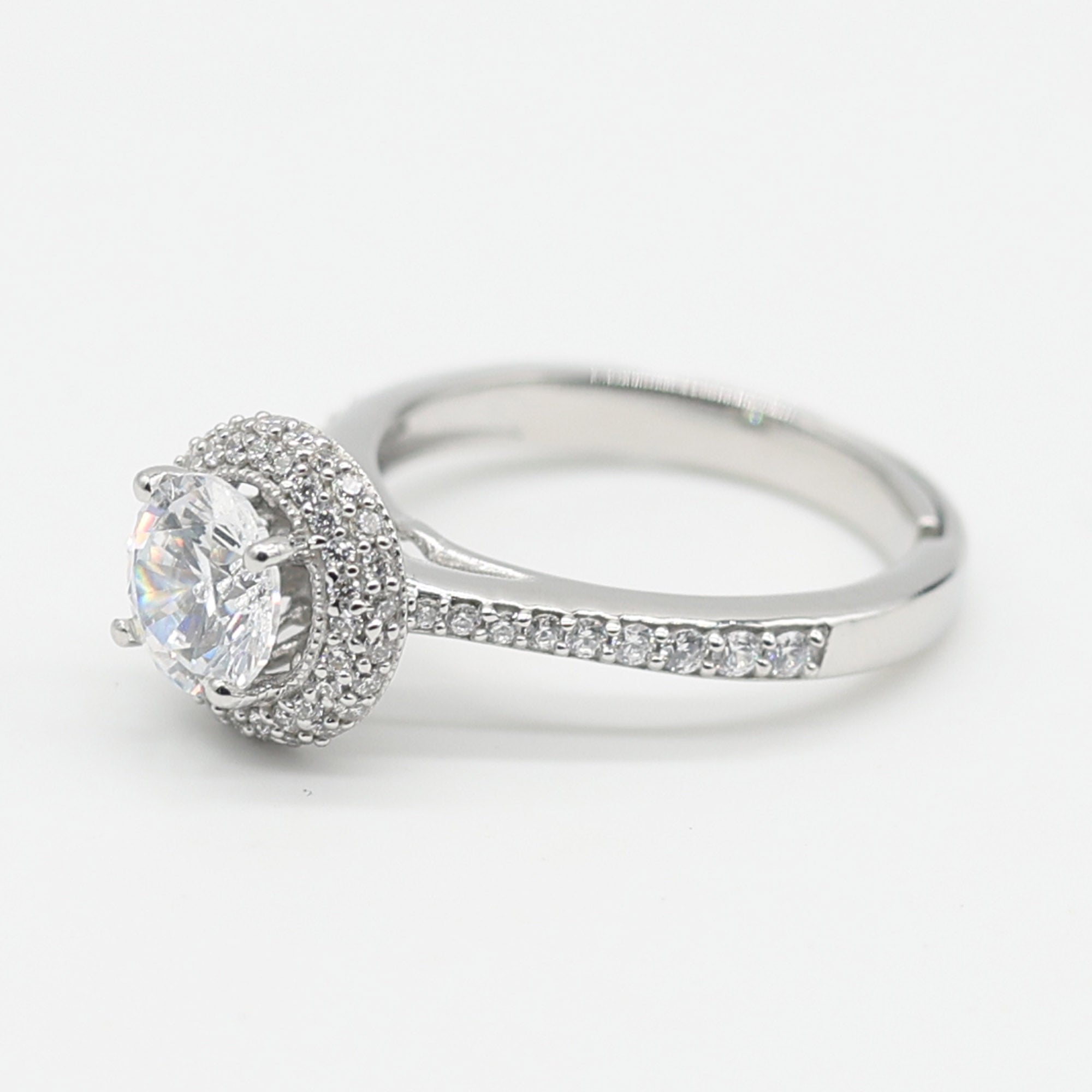 American Diamond Double Halo Ring