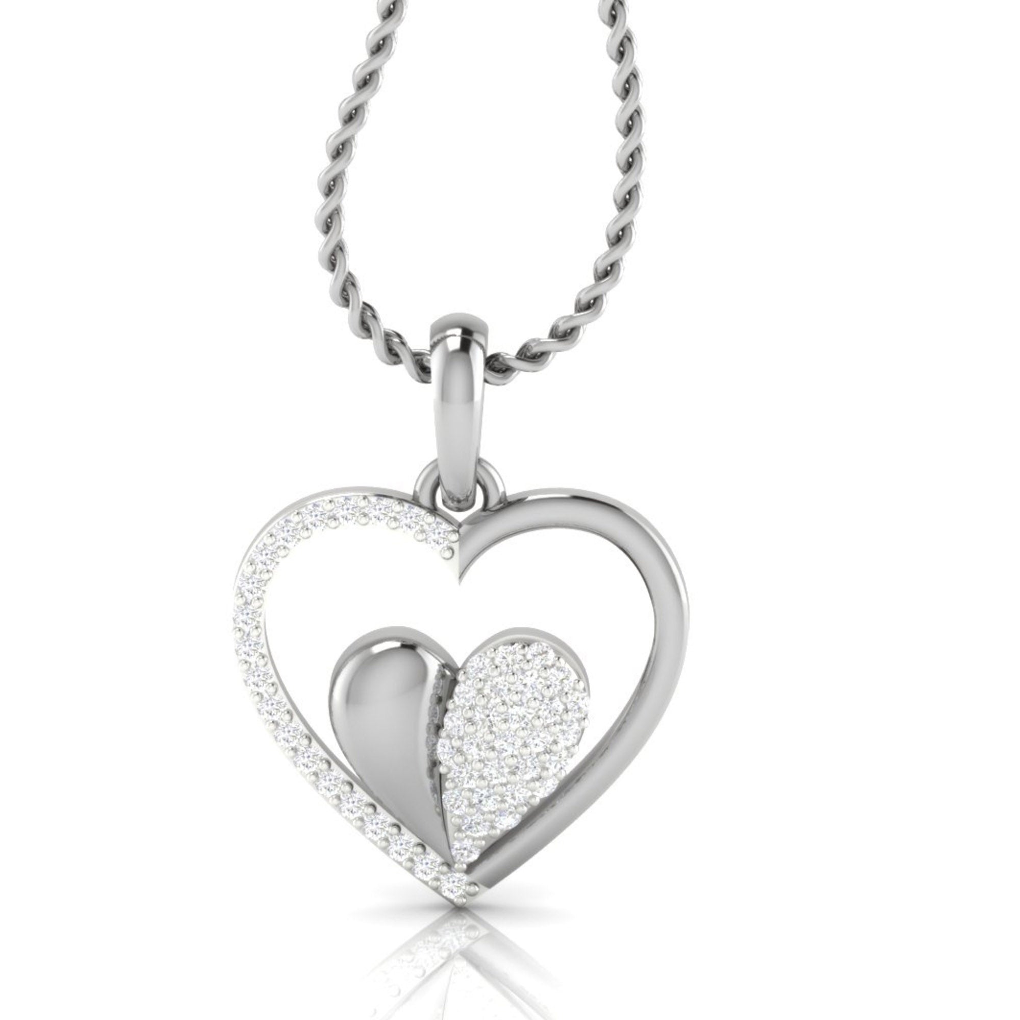 Sparkling Double Heart Pendant