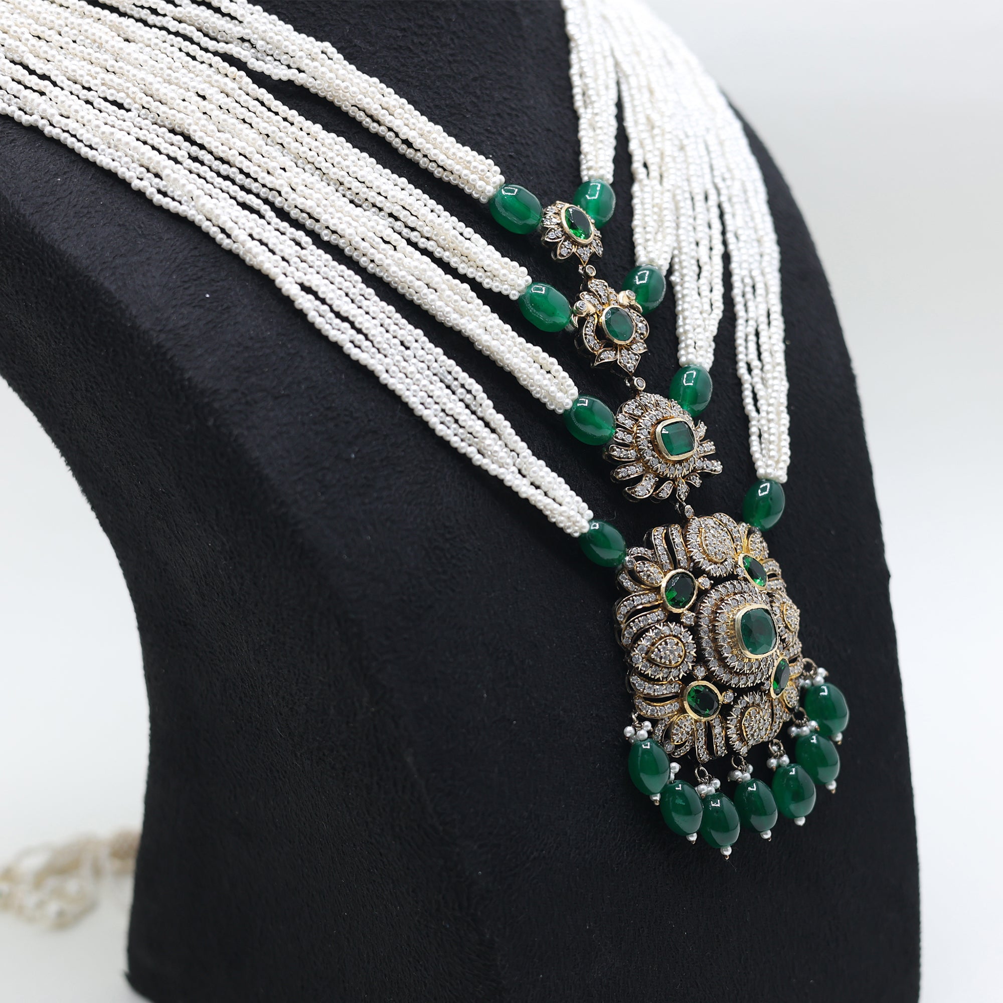 Vintage Inspired Antique Emerald Necklace