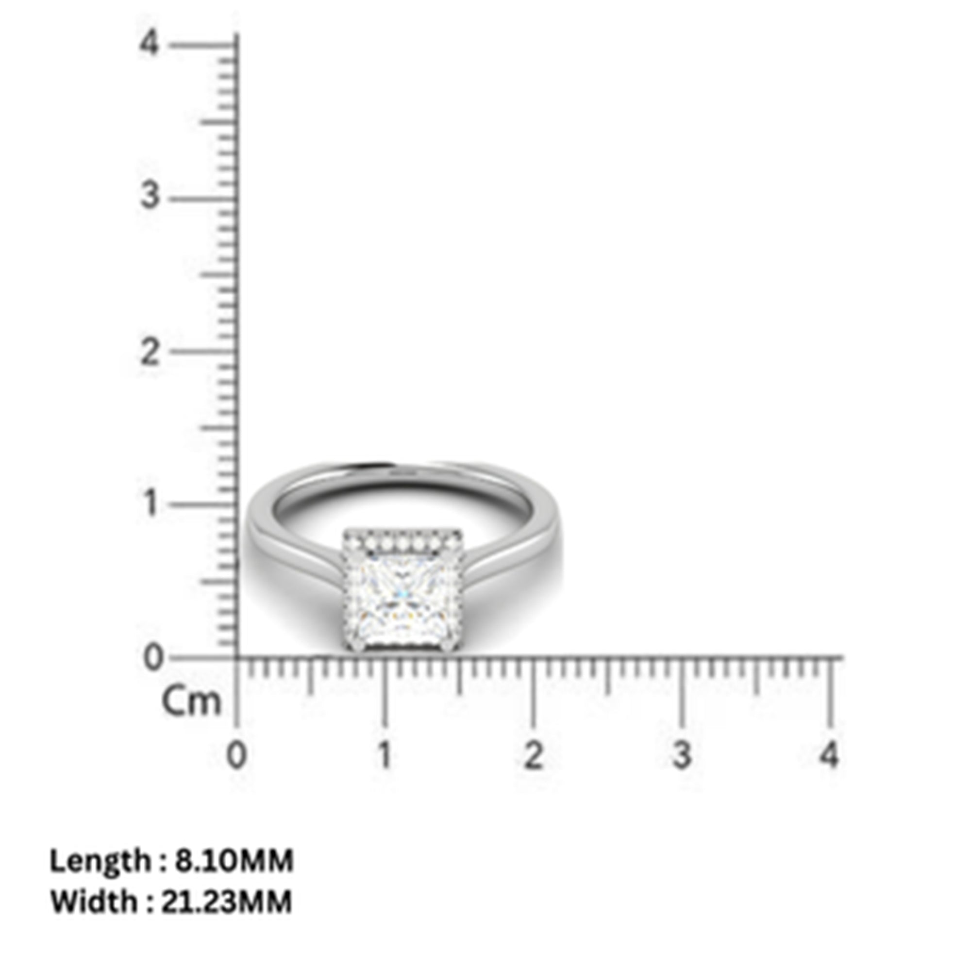 Sterling Silver Princess Cut Ring