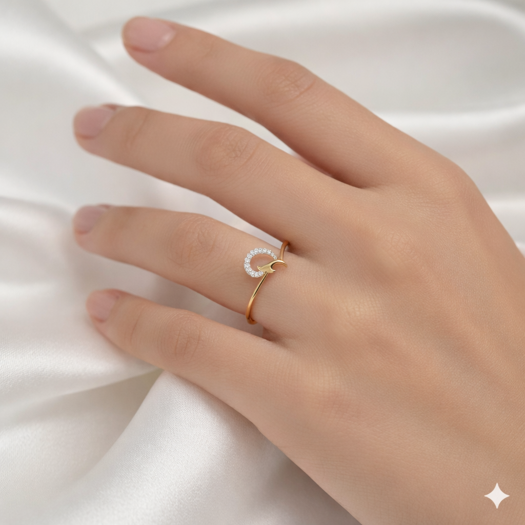 Gold Plated Diamond Loop Ring