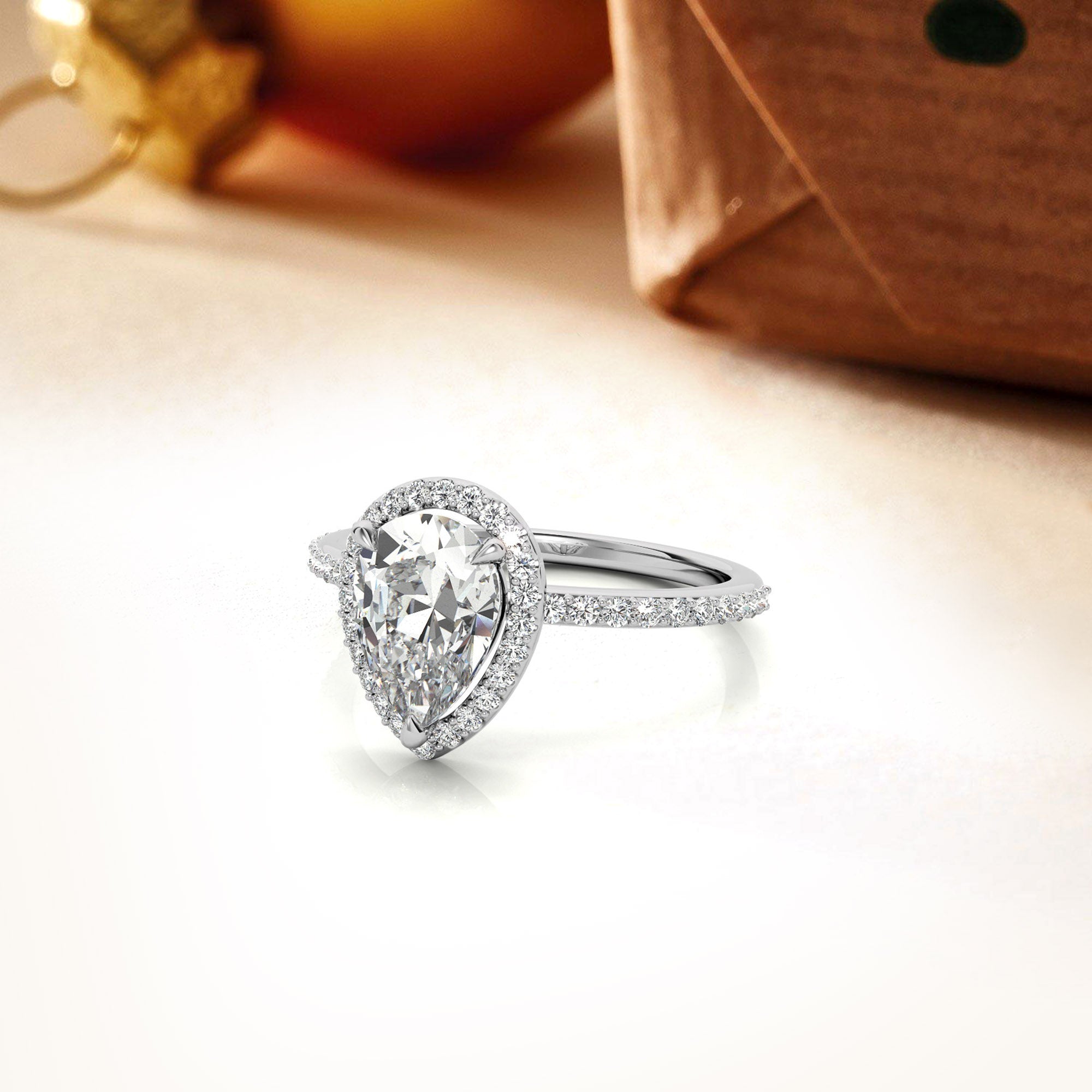 Silver Shine Teardrop Elegance Ring
