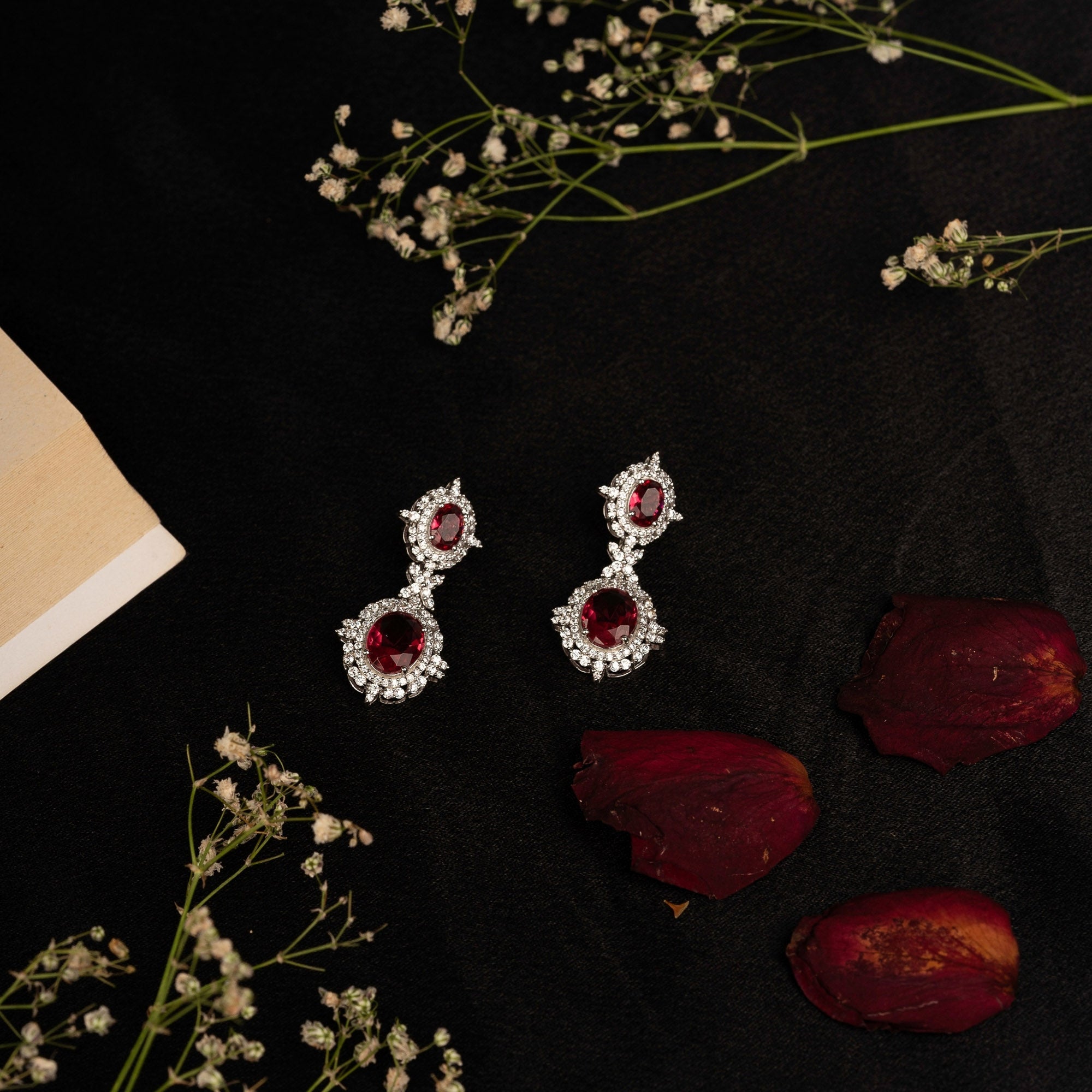 Royal Ruby Drop Earrings