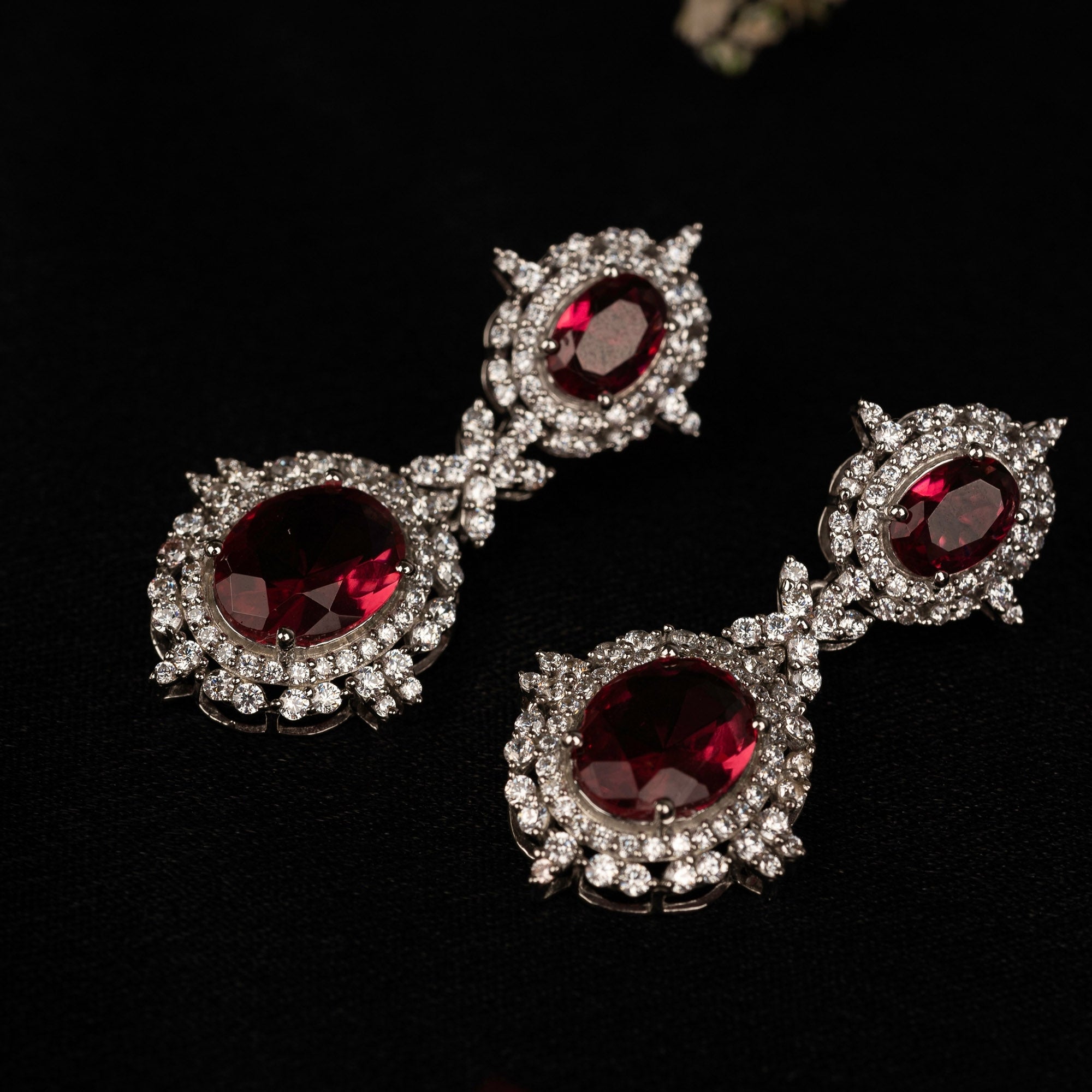 Royal Ruby Drop Earrings