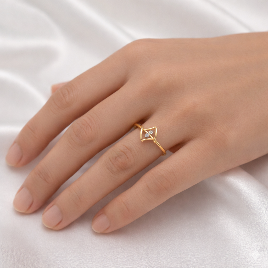 Modern Silver Dual Triangular Ring