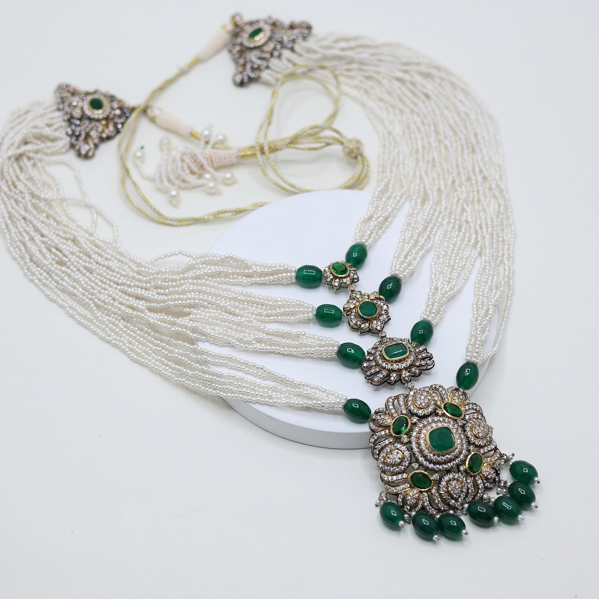 Vintage Inspired Antique Emerald Necklace