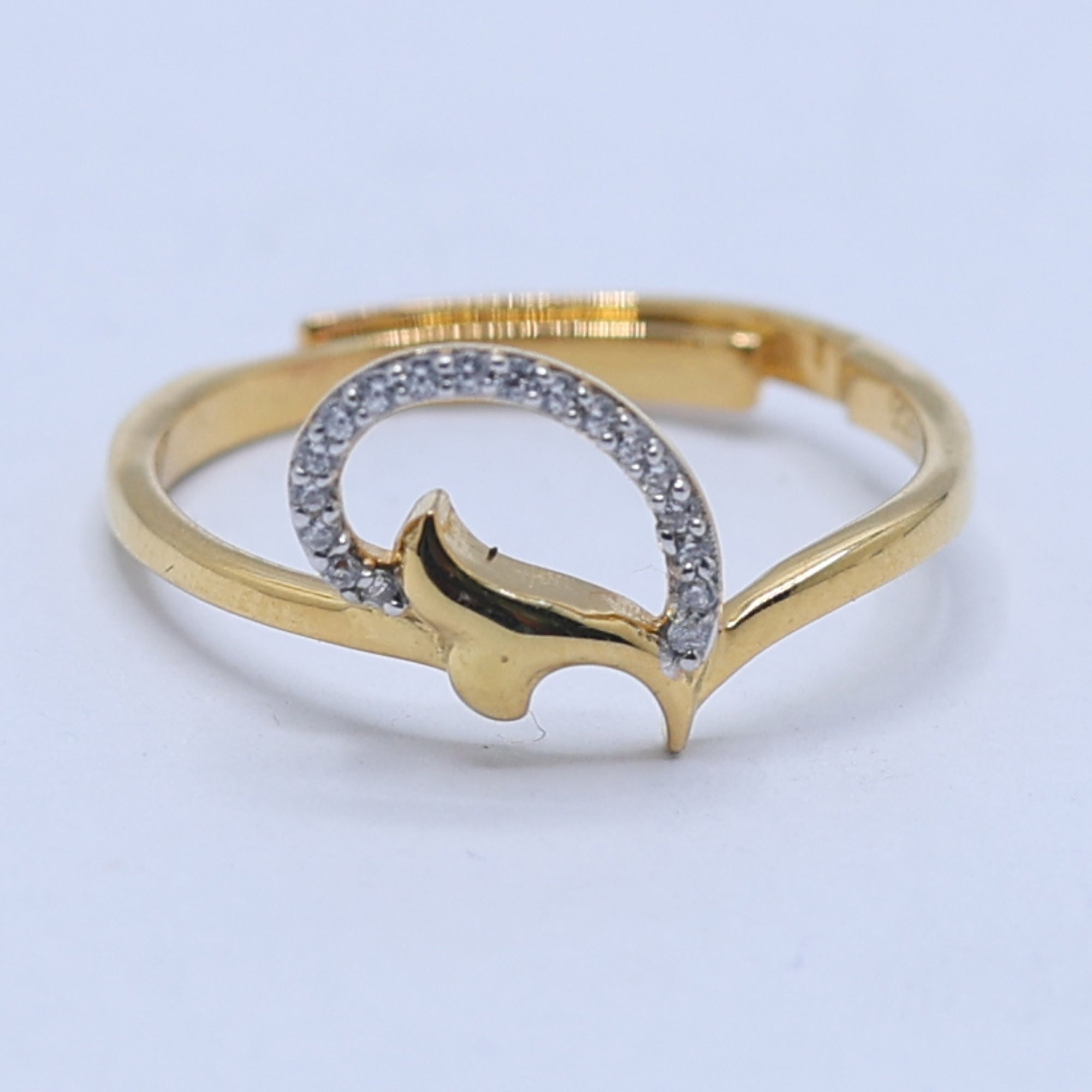 Gold Plated Diamond Loop Ring