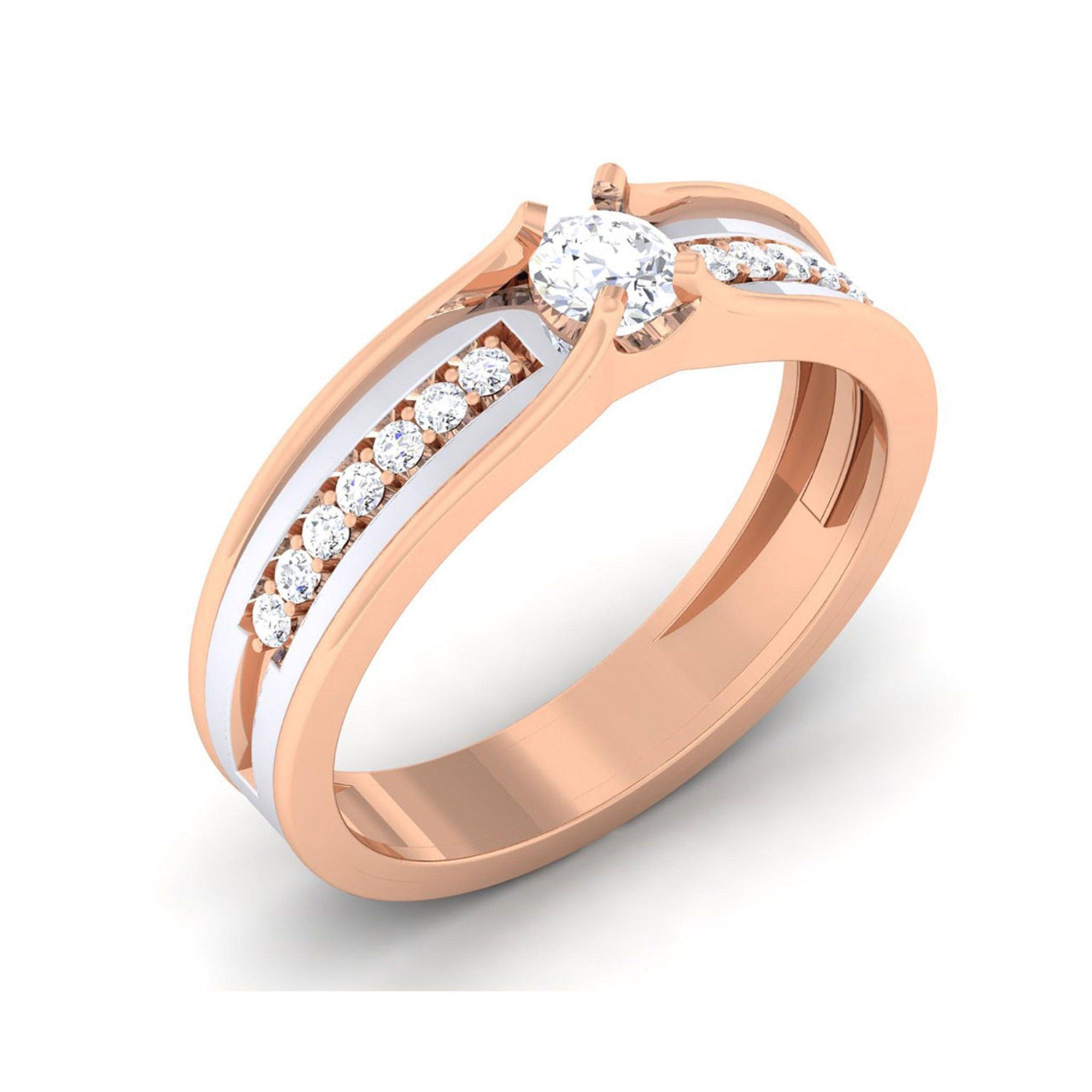 Elegant Pave Dual Tone Band