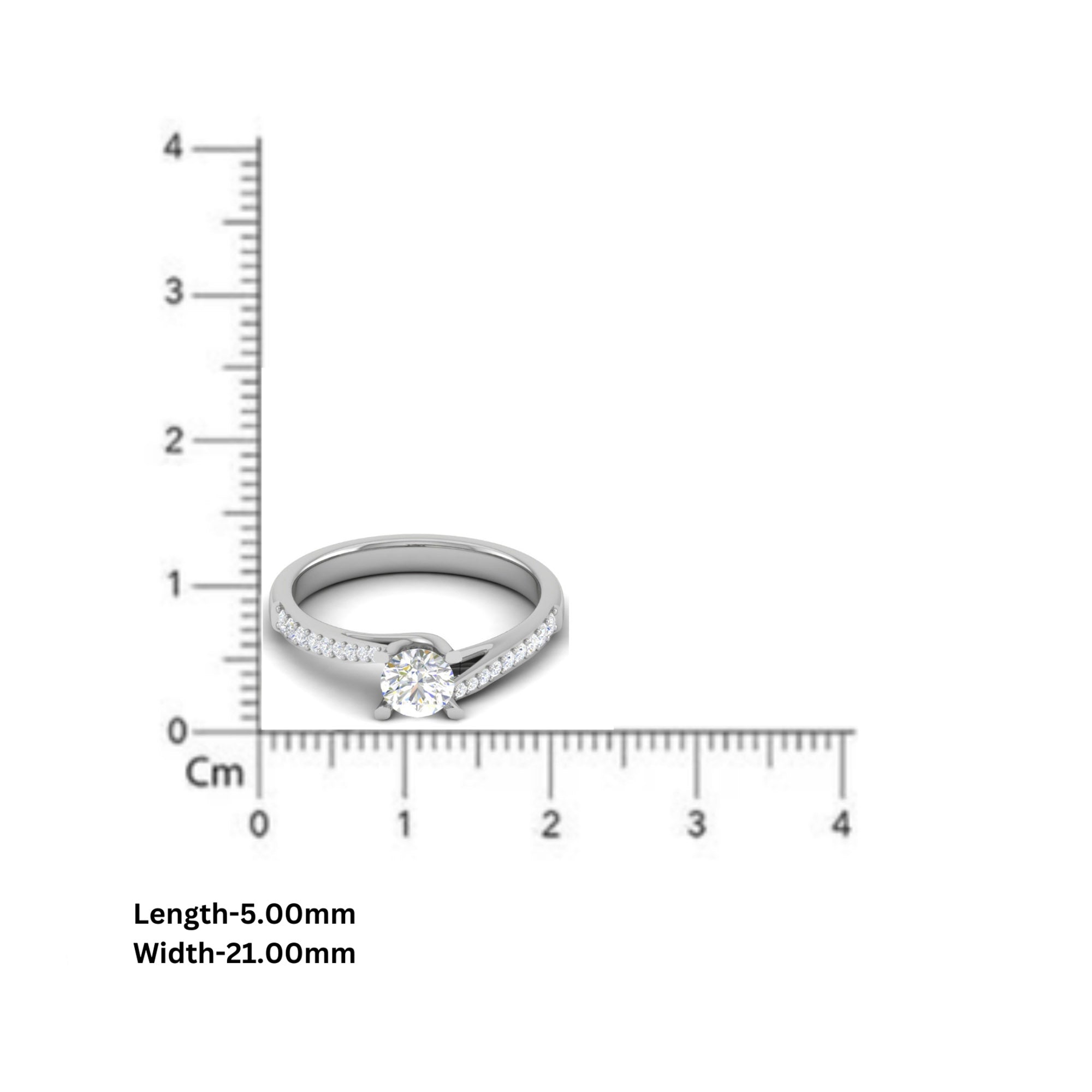 Bypass Engagement Ring in Sterling Silver