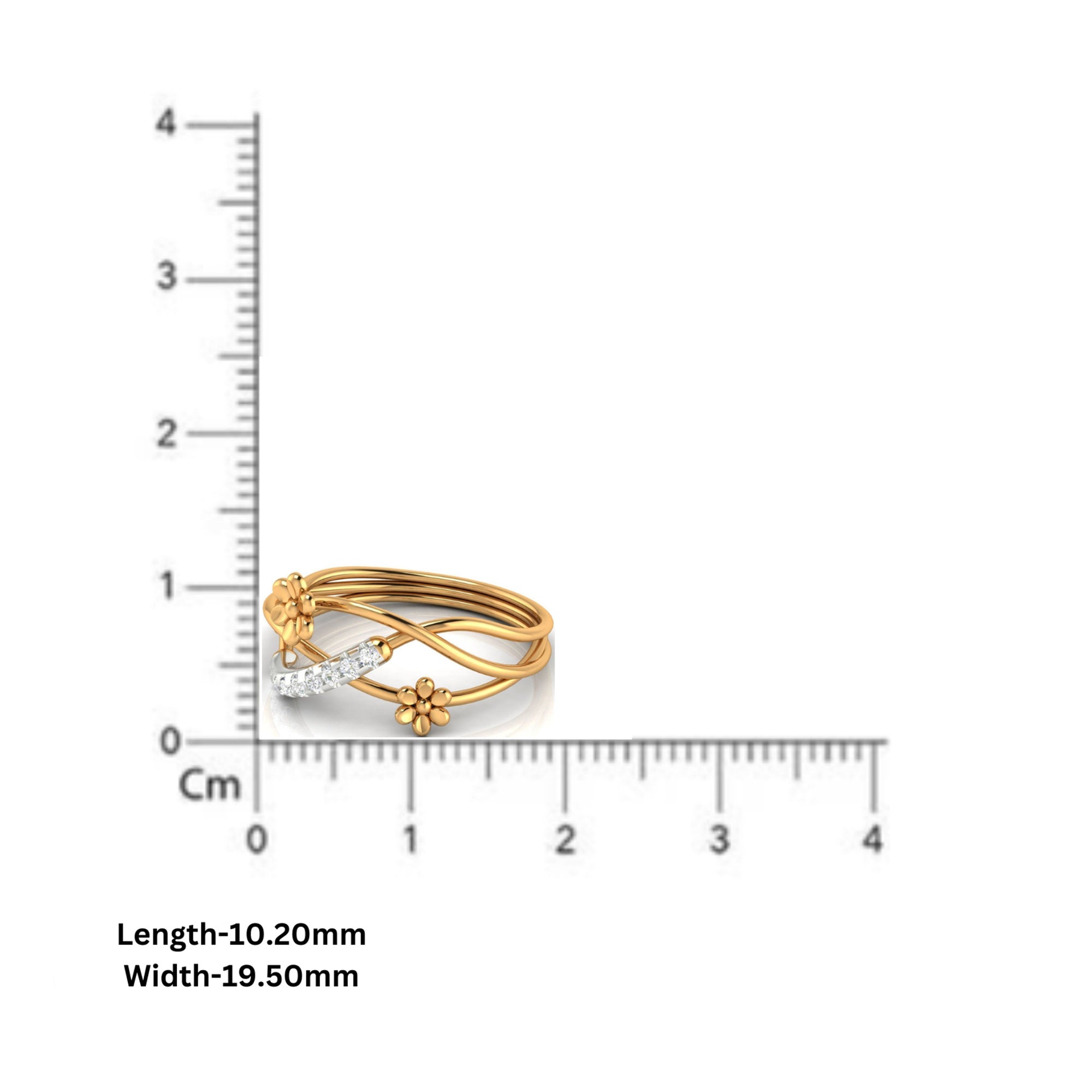 Gold Plated Floral Crossover Ring