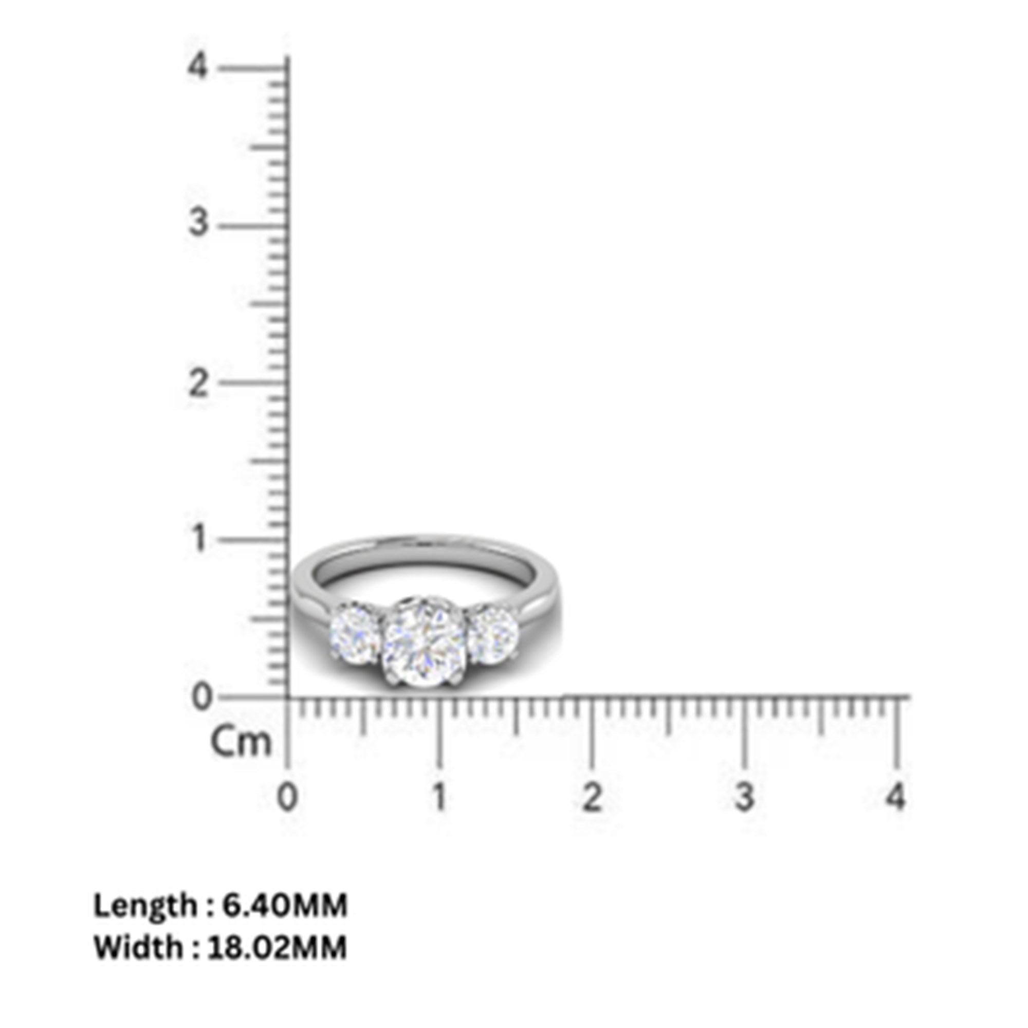 Classic Three Stone Sterling Silver Ring