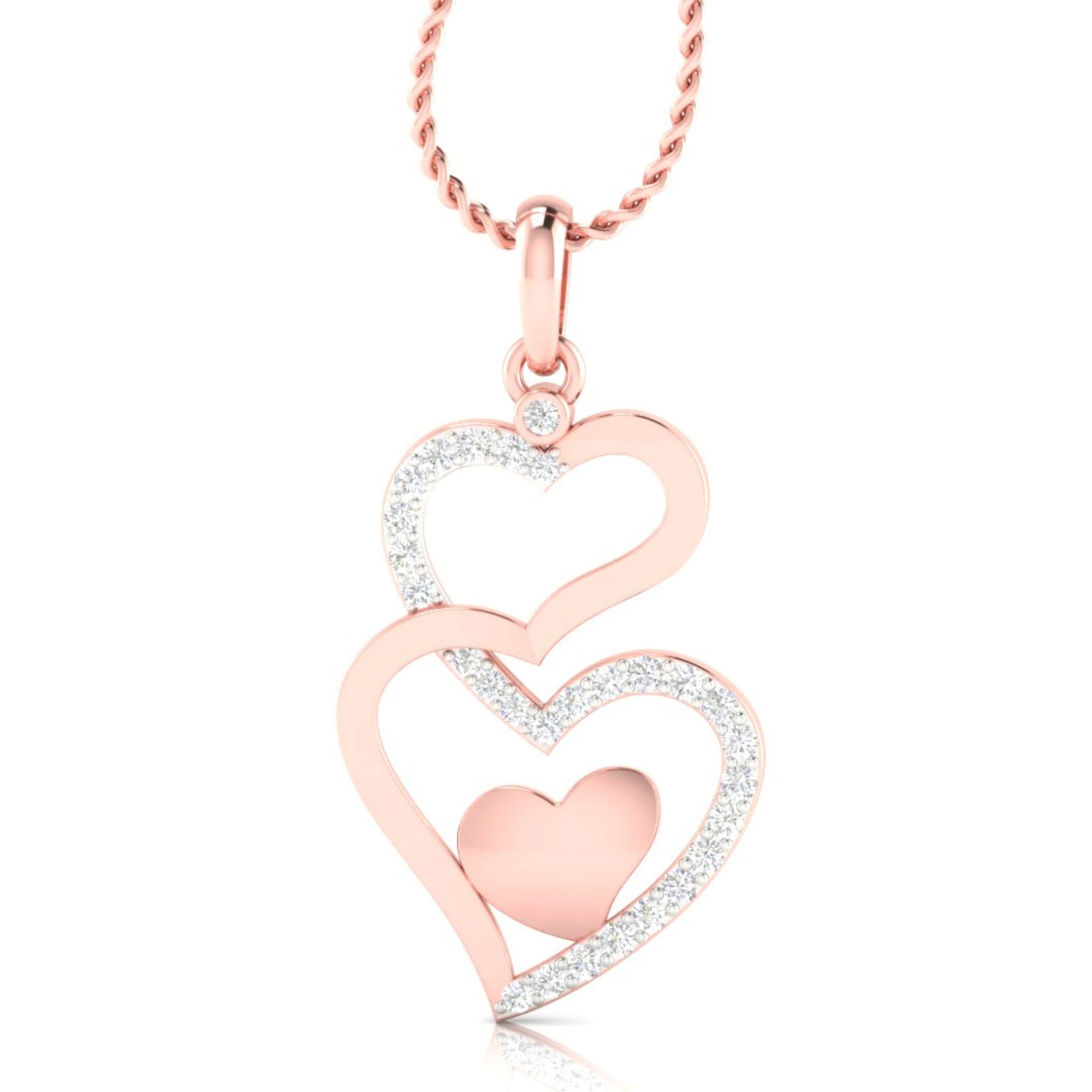 Shimmering Triple Heart Pendant