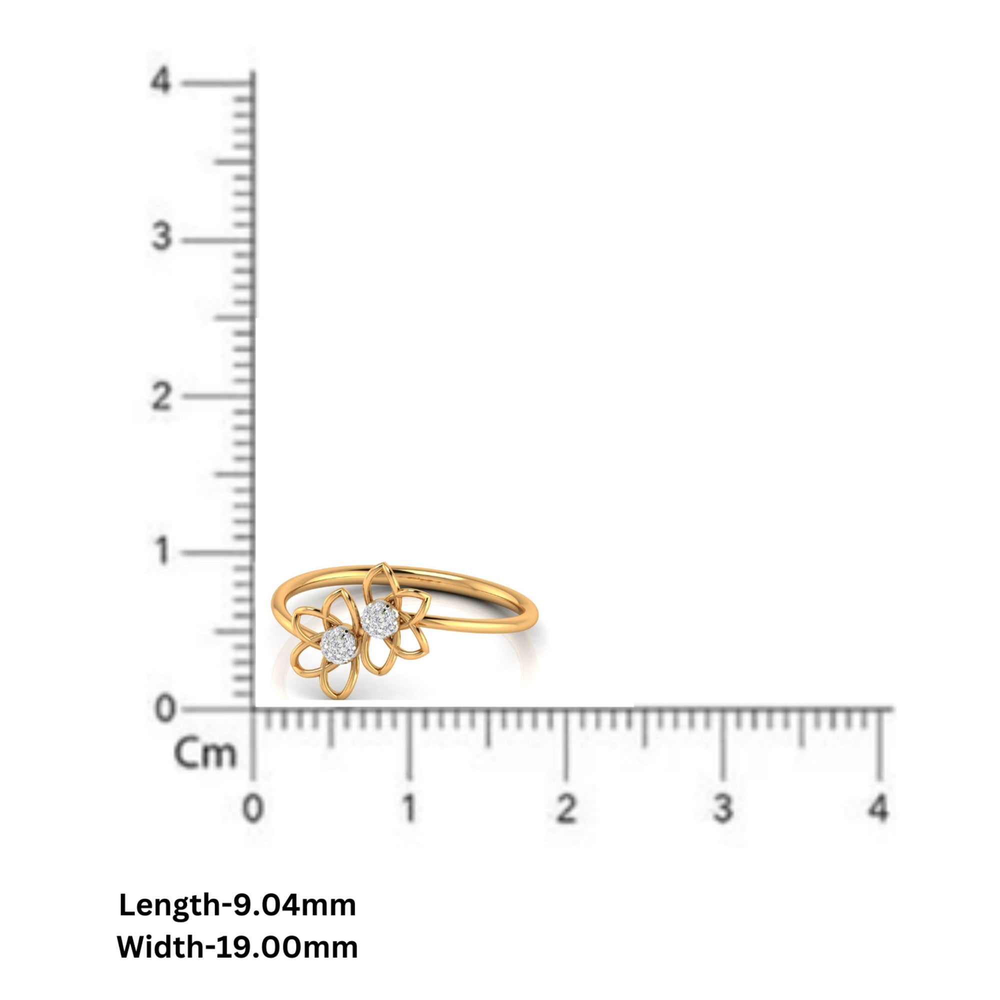 Elegant Dual Flower Diamond Ring