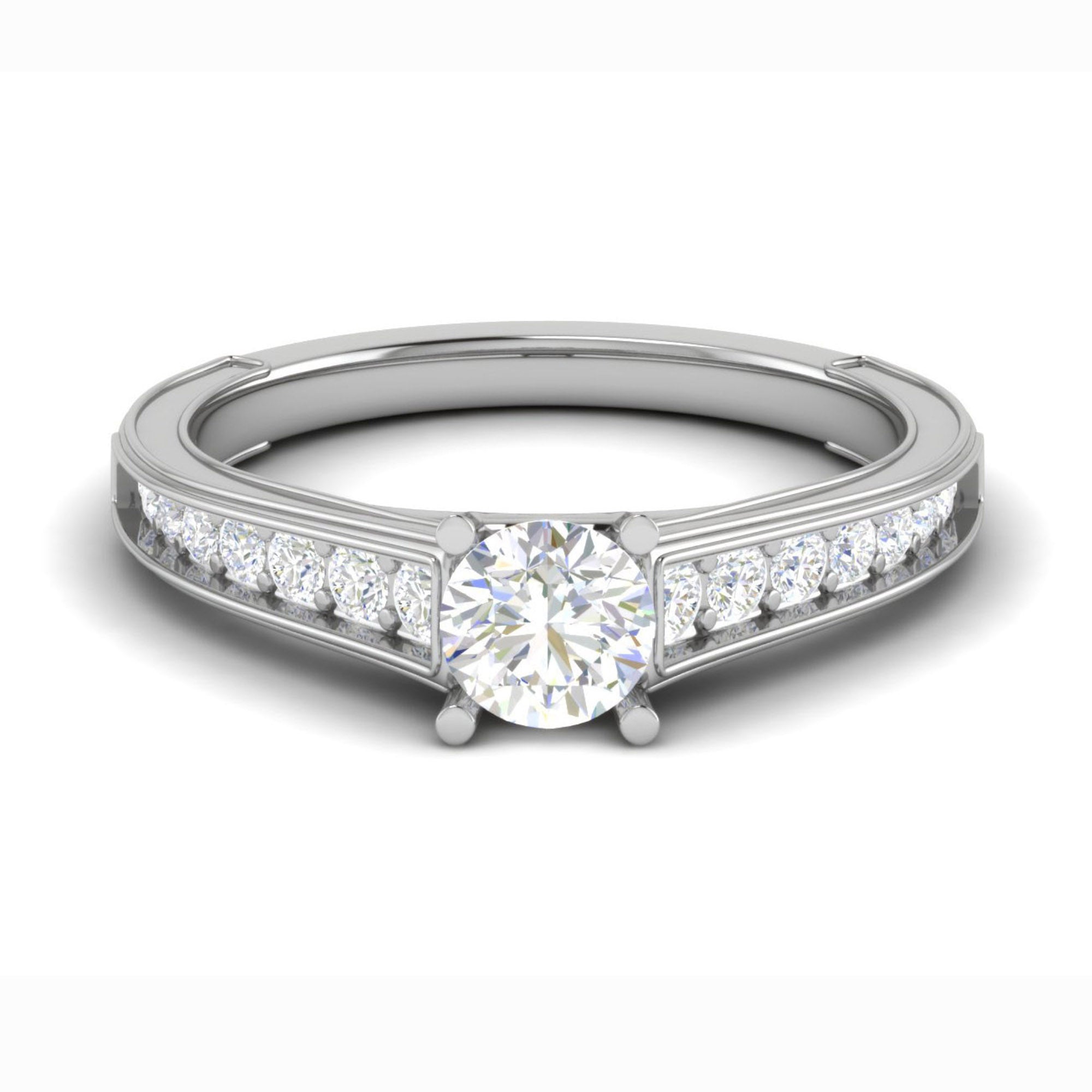 White Gold Plated Sterling Silver Ring